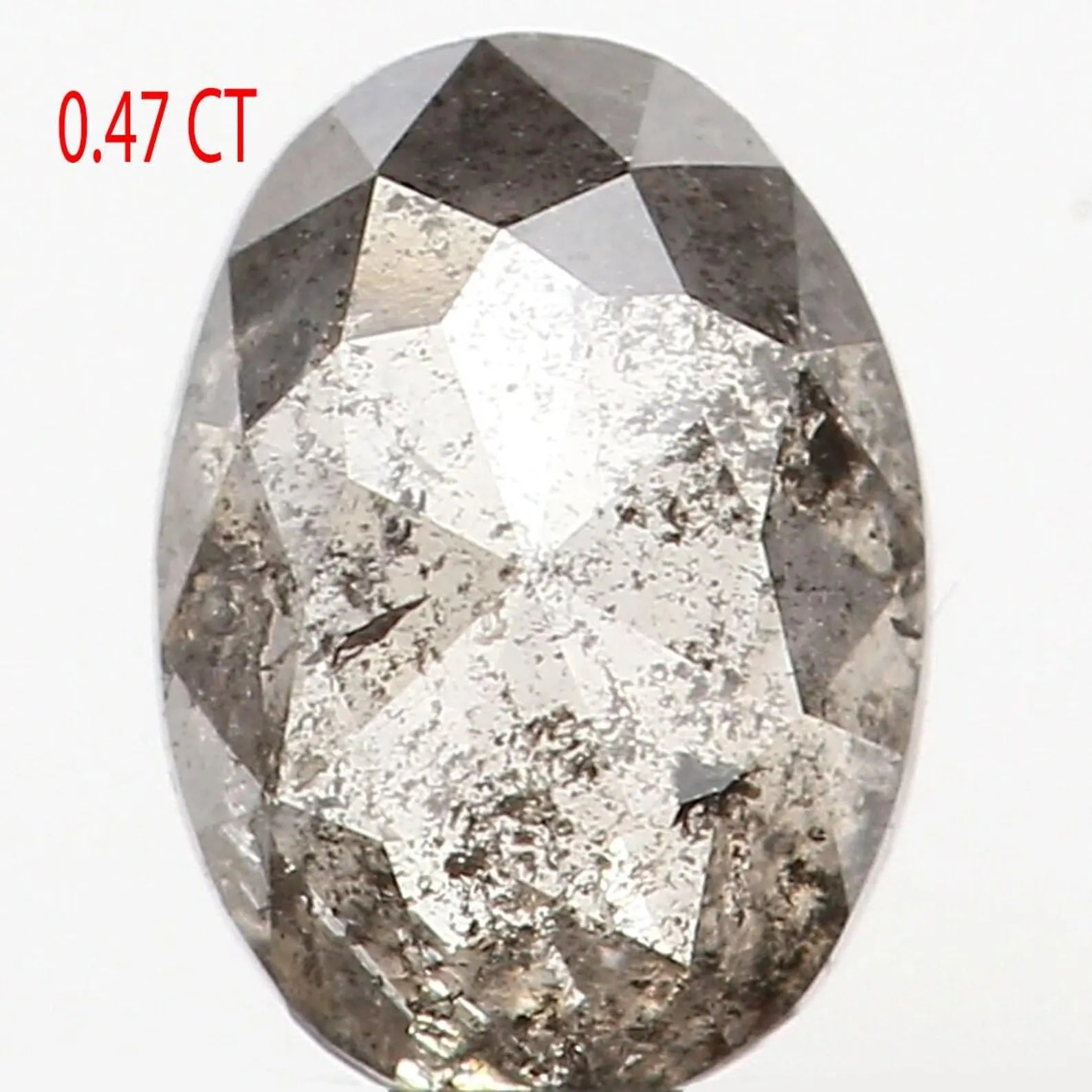 0.47 CT Natural Loose Oval Shape Diamond Salt And Pepper Oval Diamond 5.50 MM Natural Loose Black Grey Color Oval Rose Cut Diamond NQ1132