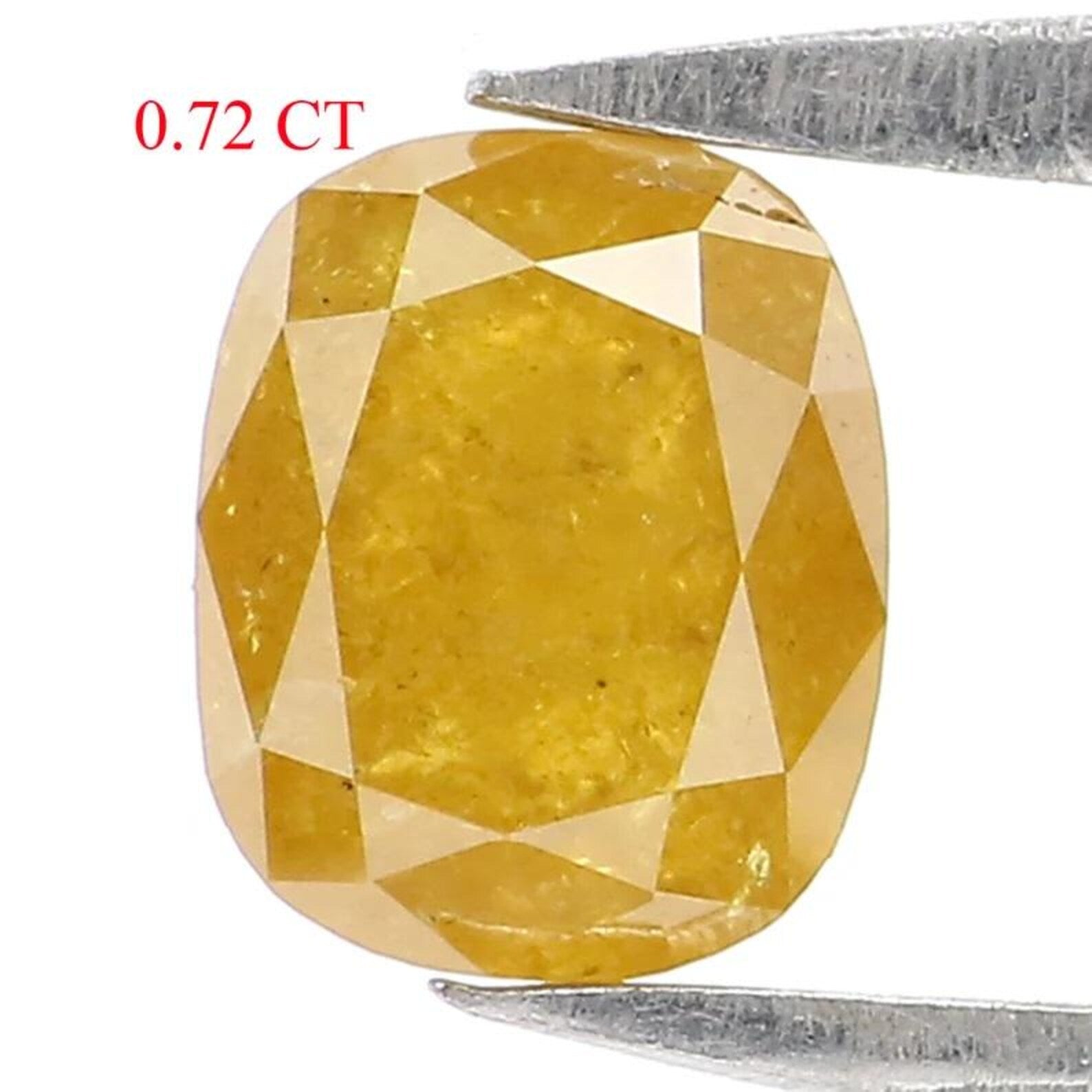 0.72 CT Natural Loose Cushion Shape Diamond Yellow Color Cushion Cut Diamond 5.60 MM Natural Diamond Yellow Cushion Rose Cut Diamond NQ2407