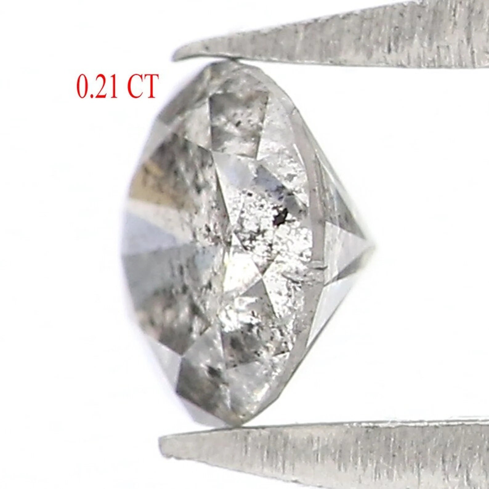 0.21 Ct Natural Loose Round Brilliant Cut Diamond Salt And Pepper Round Shape Diamond 3.80 MM Natural Black Grey Color Round Diamond NQ8996