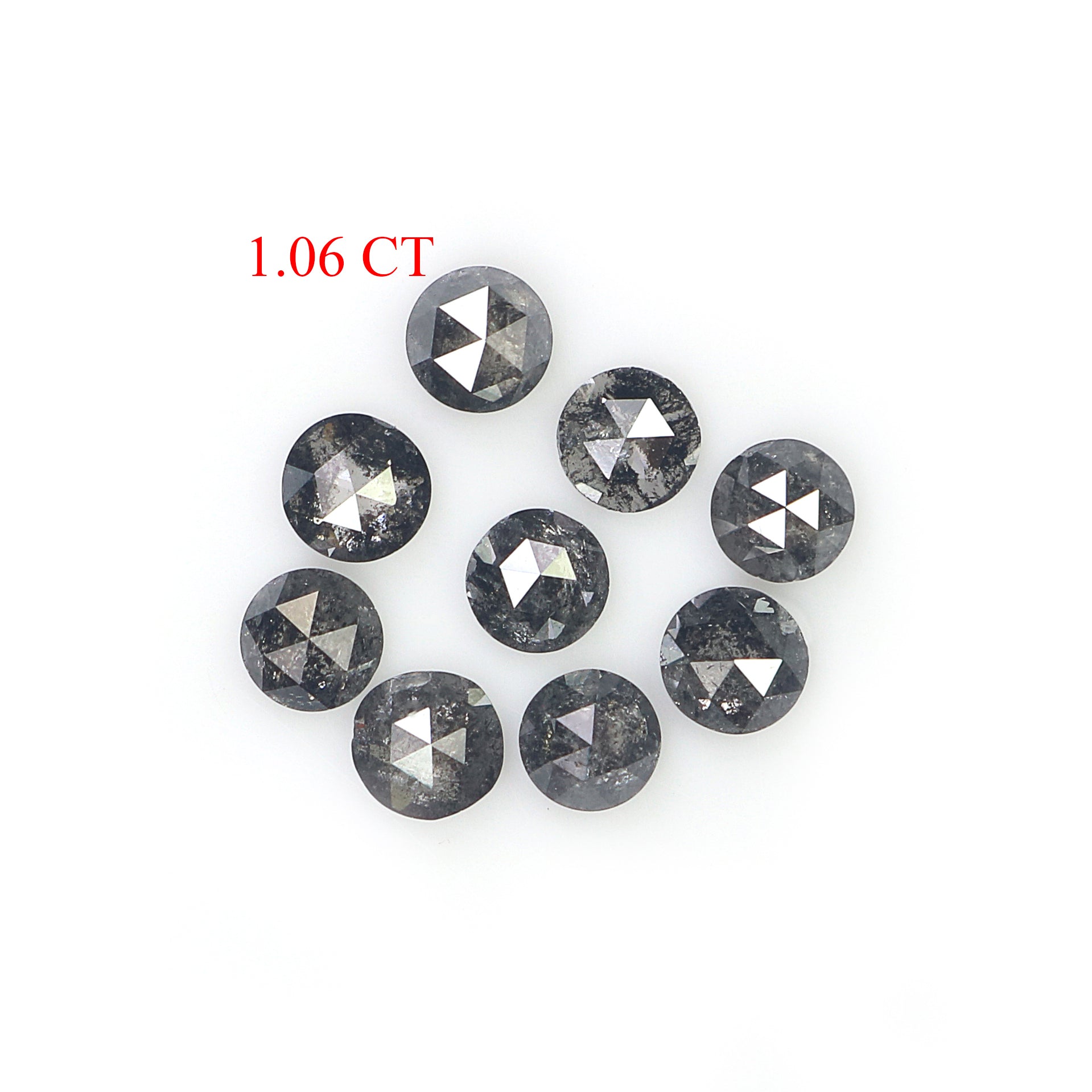 1.06 Ct Natural Loose Round Rose Cut Diamond Salt And Pepper Round Diamond 2.95 MM Natural Black Grey Color Round Rose Cut Diamond KR2670