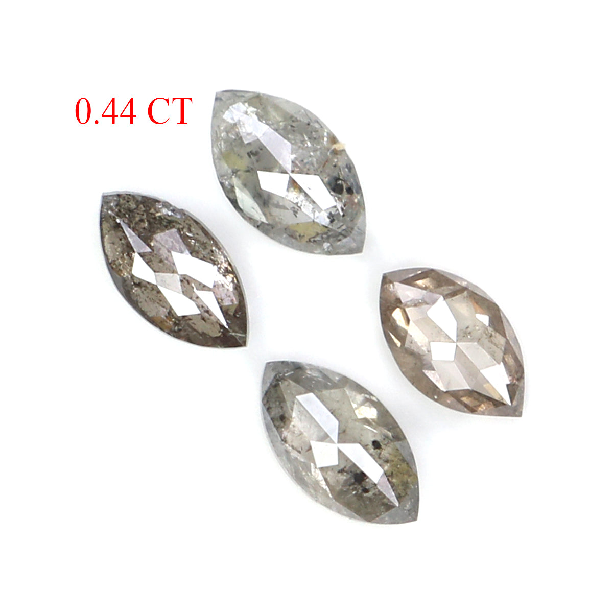 Natural Loose Marquise Diamond, Salt And Pepper Marquise Diamond, Natural Loose Diamond, Rose Cut Diamond, 0.44 CT Marquise Shape KR2659