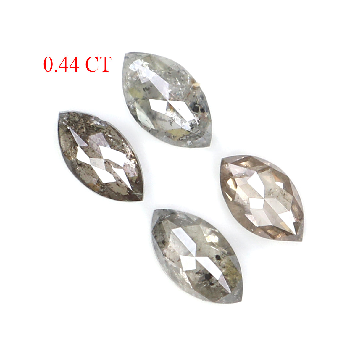 0.44 CT Natural Loose Marquise Shape Diamond Salt And Pepper Marquise Cut Diamond 4.60 MM Black Grey Color Marquise Rose Cut Diamond KQ2659
