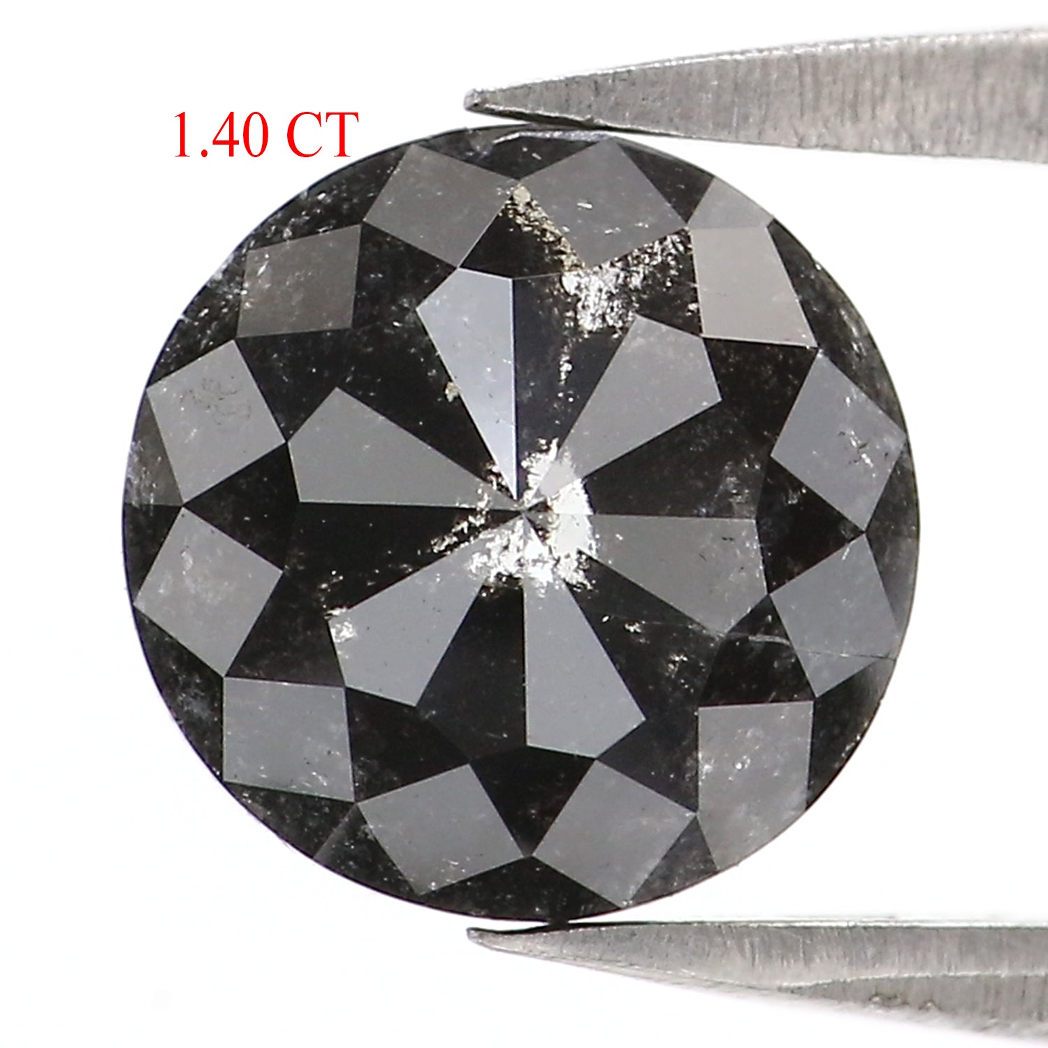 1.40 CT Natural Loose Round Rose Cut Diamond Salt And Pepper Round Diamond 7.55 MM Natural Loose Black Grey Color Rose Cut Diamond LC34