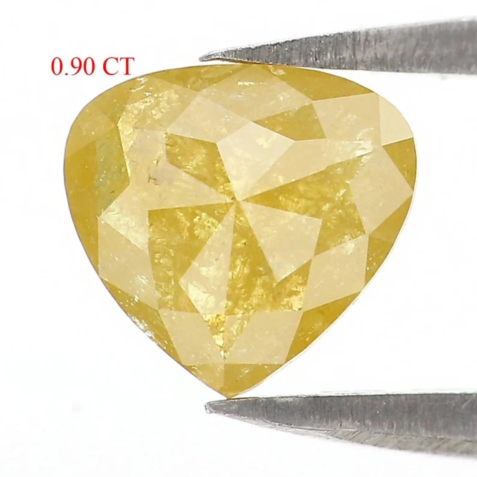 0.90 Ct Natural Loose Heart Shape Diamond Yellow Color Heart Cut Diamond 6.75 MM Natural Diamond Yellow Color Heart Rose Cut Diamond NQ2372