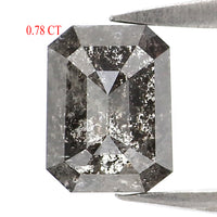 Natural Loose Emerald Diamond, Salt And Pepper Emerald Diamond, Natural Loose Diamond, Emerald Cut Diamond, 0.78 CT Emerald Shape KR2703