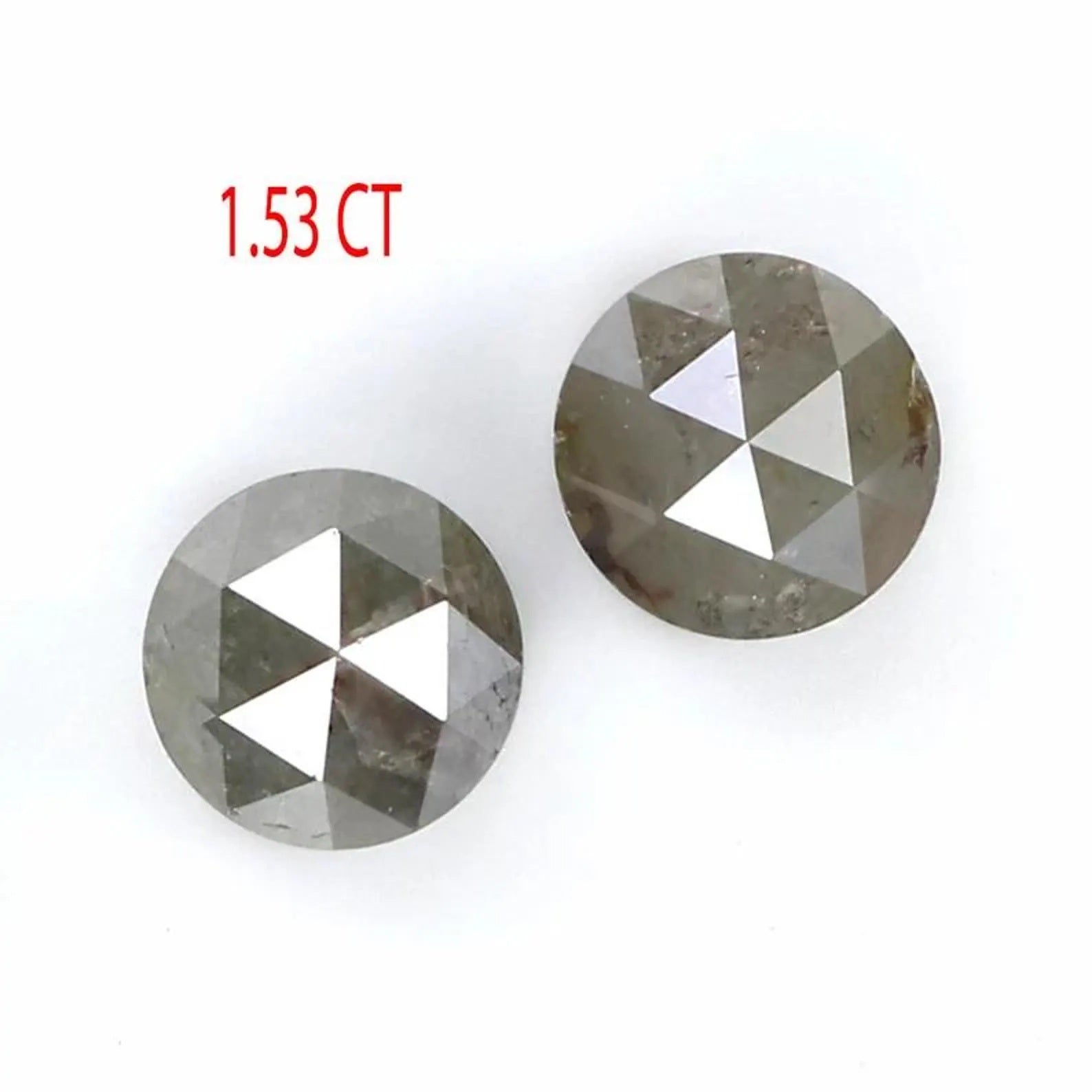1.53 CT Natural Loose Round Cut Pair Diamond Grey Color Round Shape Diamond 5.00 MM Natural Loose Grey Color Round Rose Cut Diamond NQ8916
