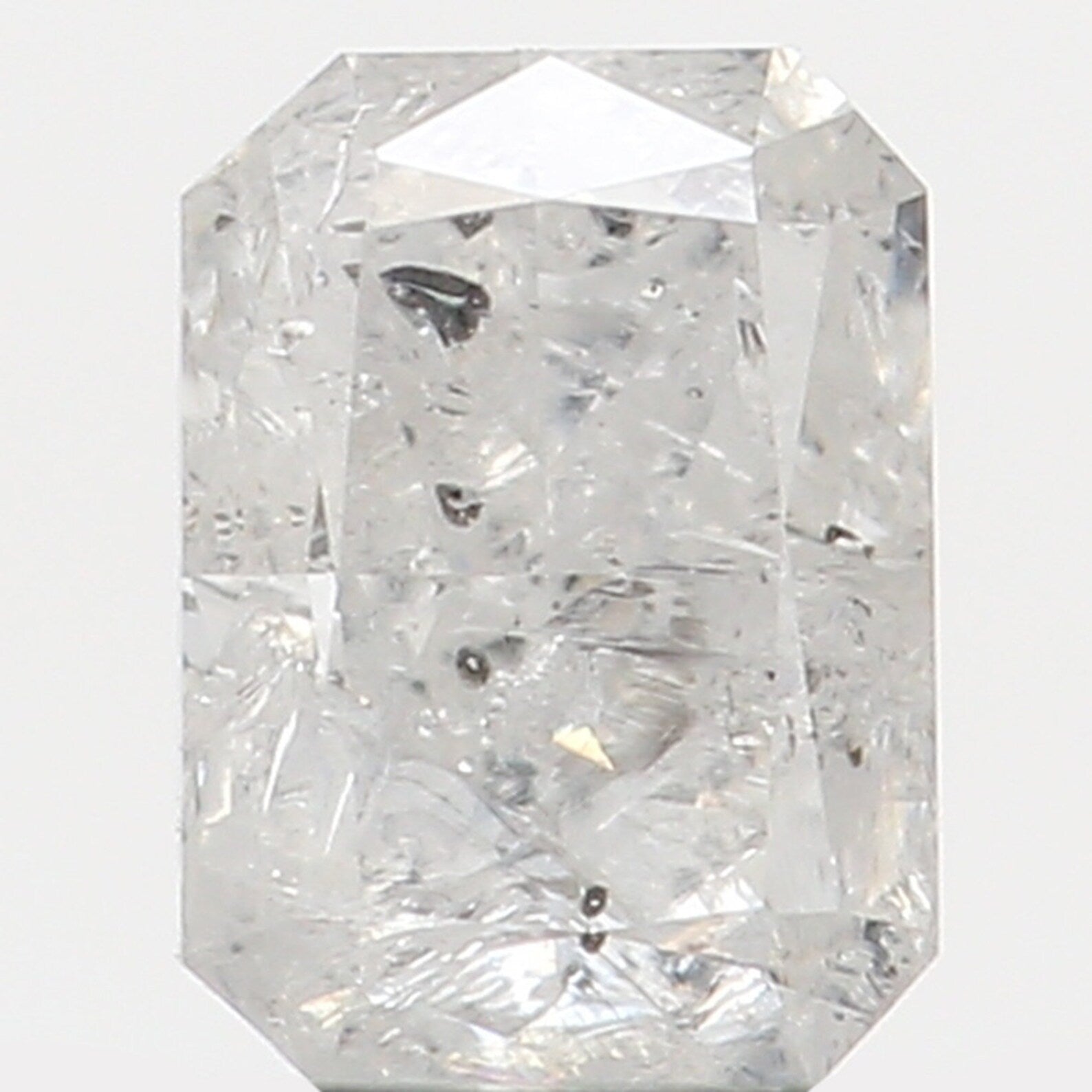 0.38 Ct Natural Loose Diamond Emerald White Grey Color I1 Clarity 4.60 MM KDN7497