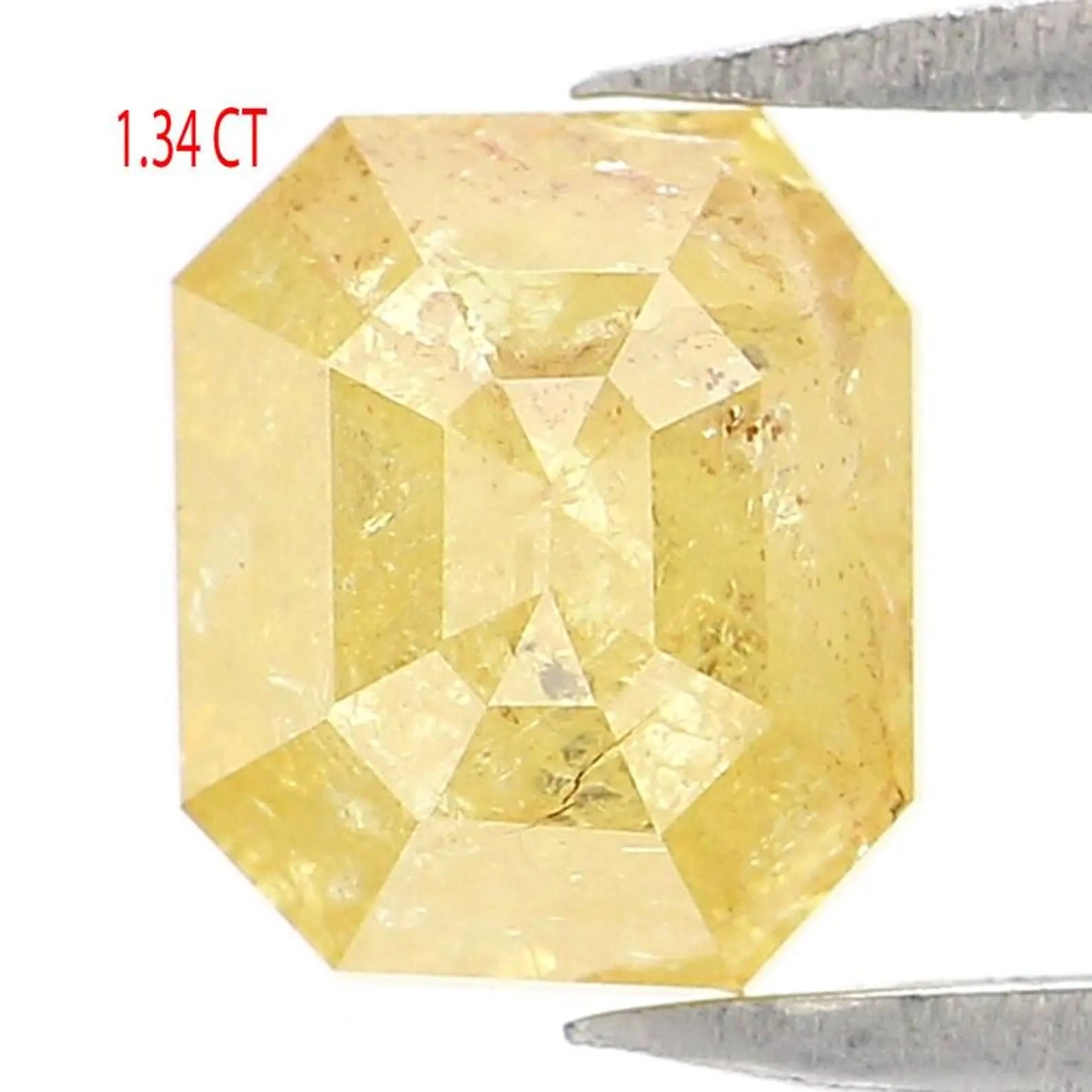 1.34 CT Natural Loose Emerald Shape Diamond Yellow Color Emerald Diamond 6.35 MM Natural Loose Yellow Color Emerald Rose Cut Diamond NQ1926