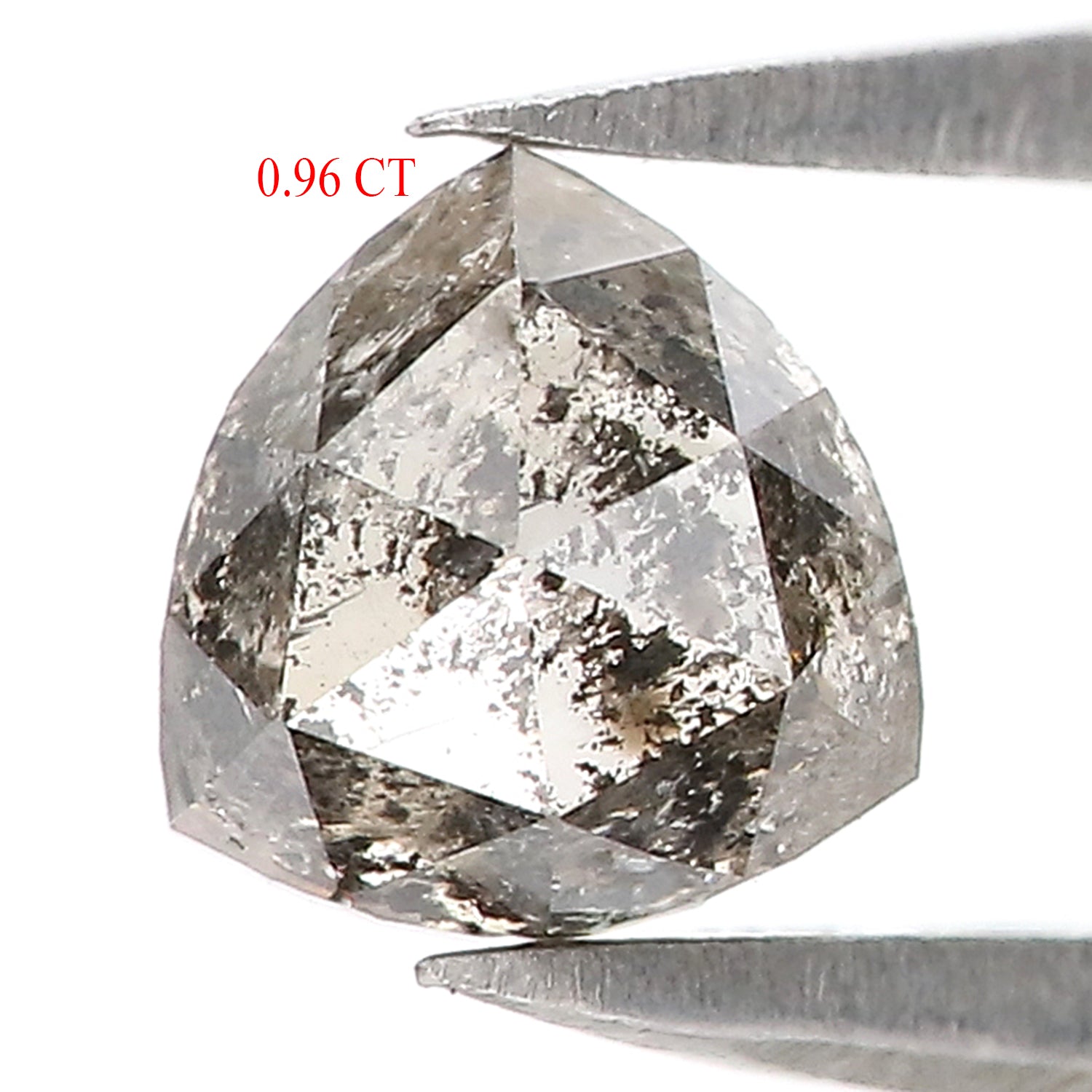0.96 Ct Natural Loose Triangle Shape Diamond Salt And Pepper Diamond 5.70 MM Natural Diamond Black Grey Color Triangle Cut Diamond QL3060