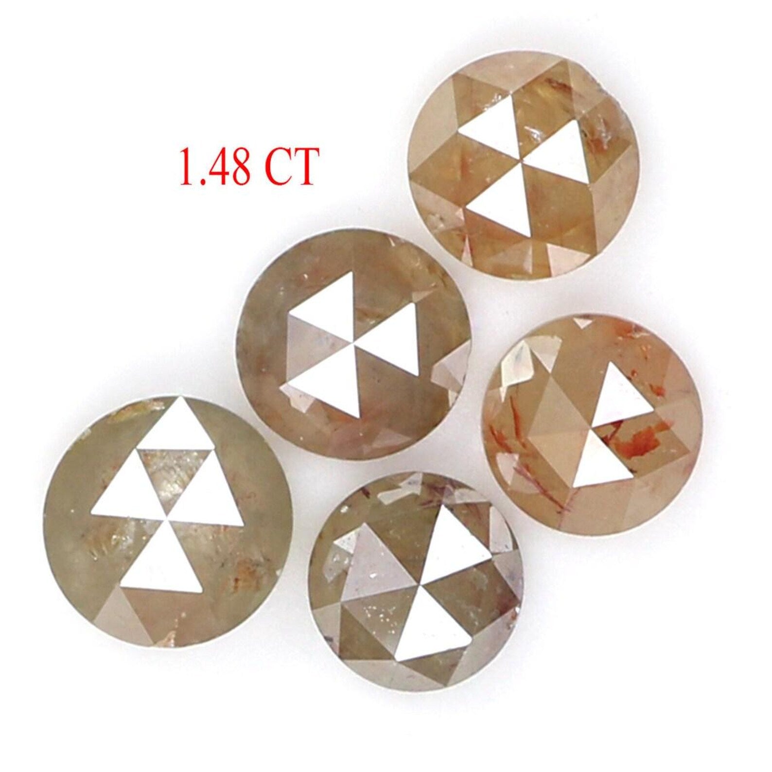 1.48 CT Natural Loose Round Shape Diamond Brown Color Round Cut Diamond 3.75 MM Natural Diamond Grey Color Round Rose Cut Diamond NQ1764