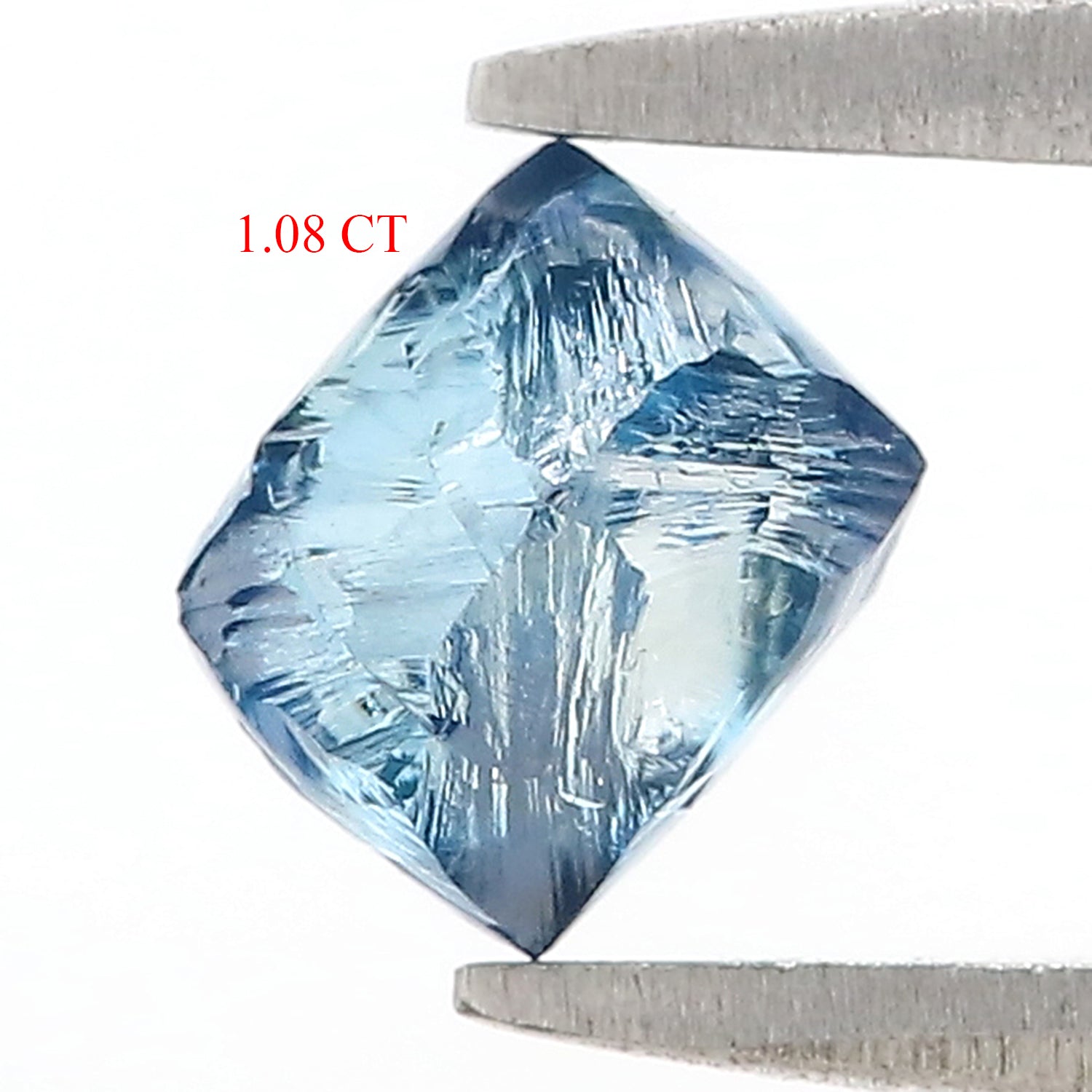 1.08 CT Natural Loose Rough Shape Diamond Blue Color Rough Cut Diamond 6.35 MM Natural Loose Blue Diamond Rough Irregular Cut Diamond L3555