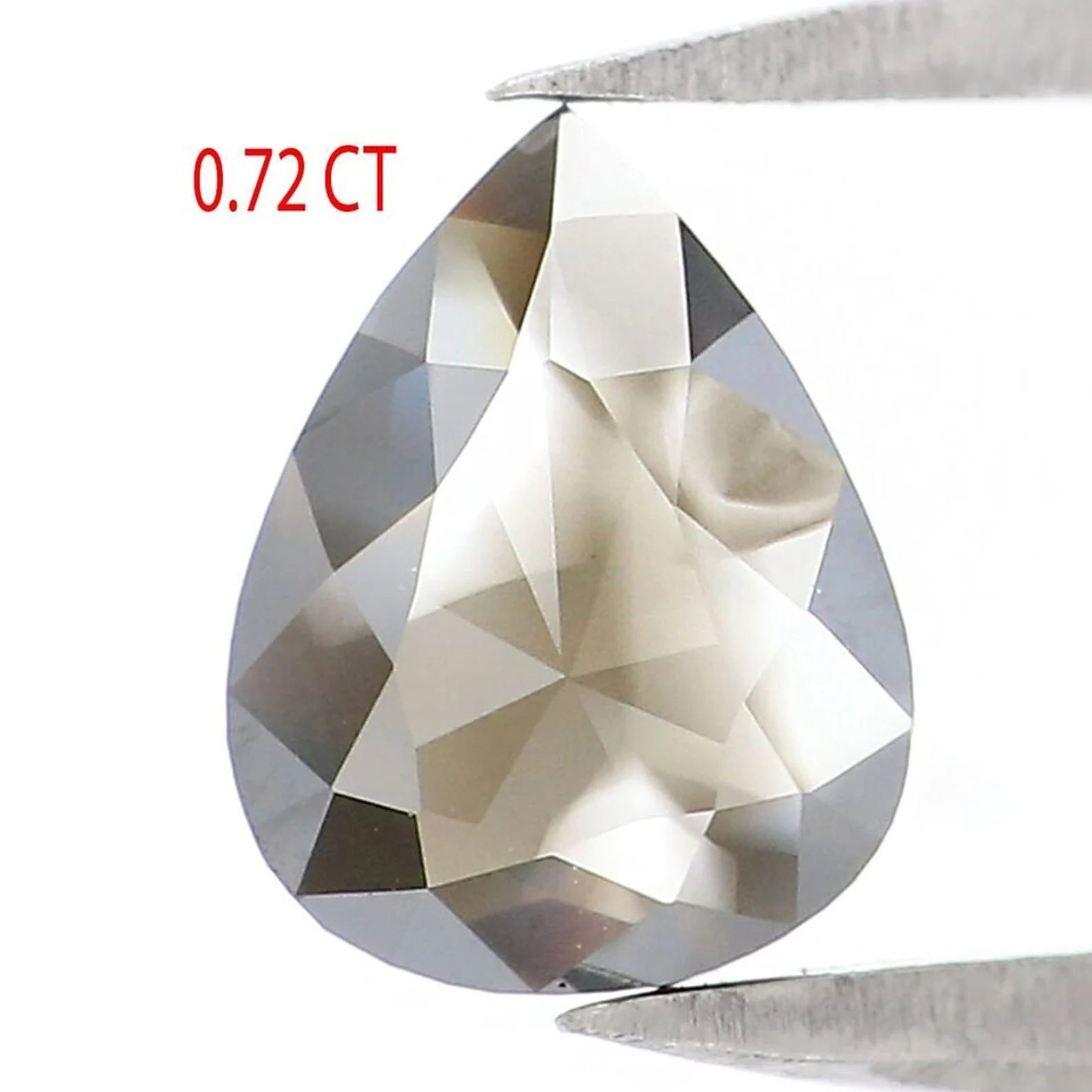 0.72 Ct Natural Loose Pear Shape Diamond Black Brown Color Pear Cut Diamond 7.05 MM Natural Loose Diamond Pear Rose Cut Diamond QN124