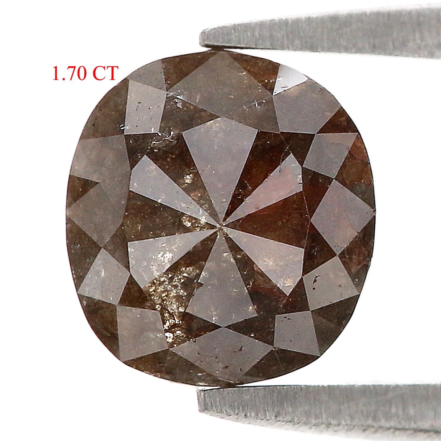 1.70 CT Natural Loose Cushion Shape Diamond Brown Color Cushion Cut Diamond 7.60 MM Natural Loose Diamond Cushion Rose Cut Diamond N2665