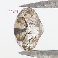 Natural Loose Round Diamond, Brown Color Round Diamond, Natural Loose Diamond, Brilliant Cut Diamond, Round Cut, 0.33 CT Round Shape KR1068