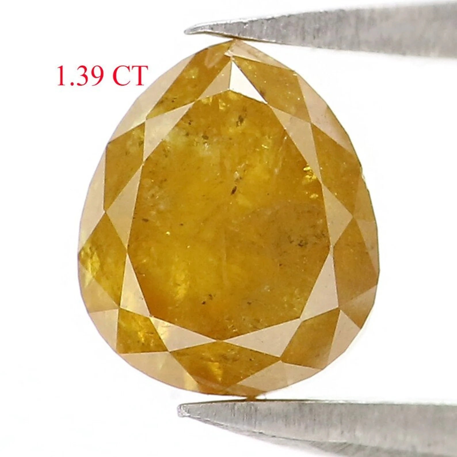 1.39 CT Natural Loose Pear Shape Diamond Yellow Color Pear Diamond 6.40 MM Natural Loose Diamond Yellow Color Pear Rose Cut Diamond NQ2389