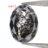 Natural Loose Oval Diamond, Salt And Pepper Oval Diamond, Natural Loose Diamond, Oval Rose Cut Diamond, 0.80 CT Oval Shape Diamond KR2708