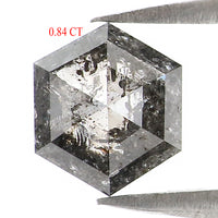 Natural Loose Hexagon Diamond, Salt And Pepper Hexagon Diamond, Natural Loose Diamond, Hexagon Cut Diamond, 0.84 CT Hexagon Shape L2967