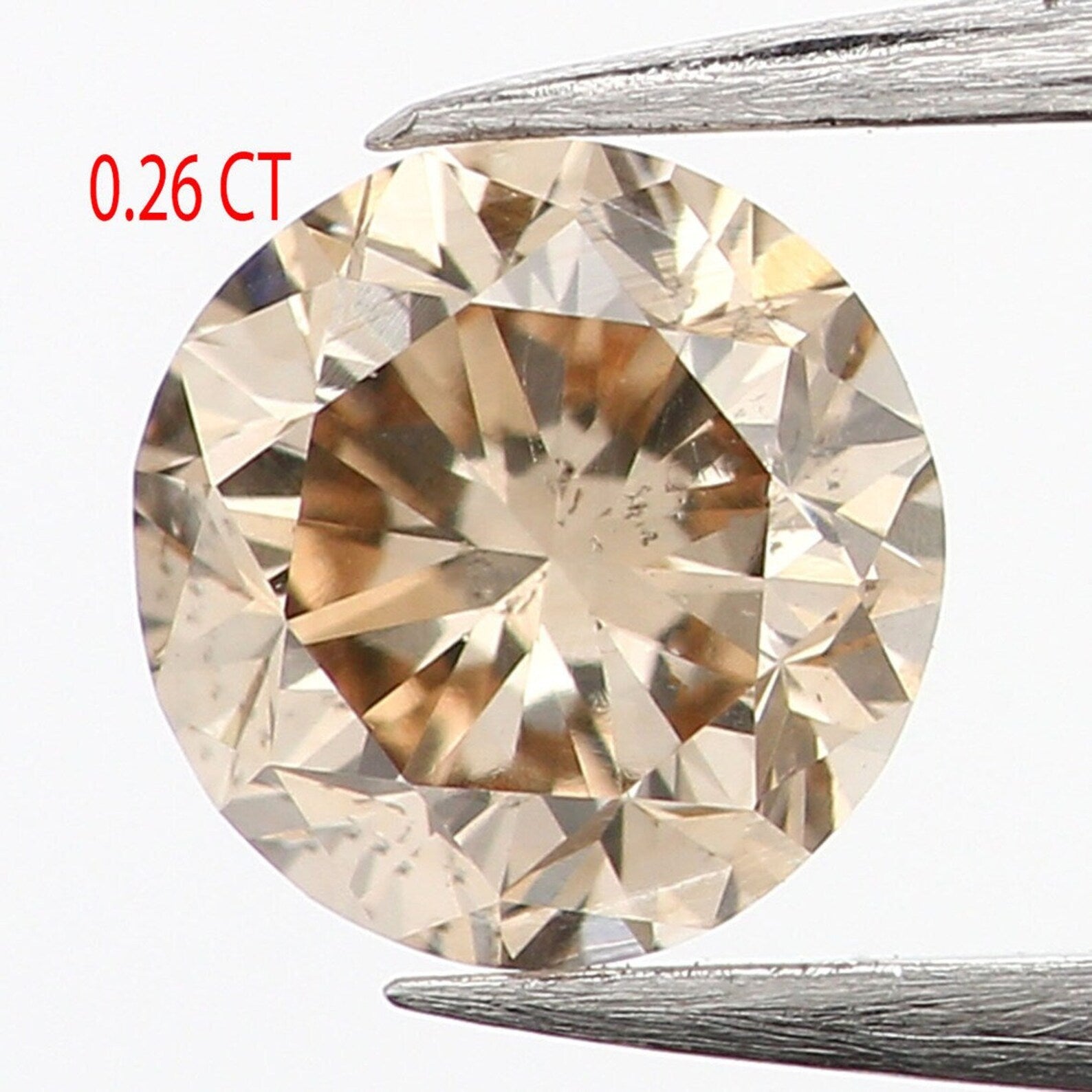 0.26 Ct Natural Loose Round Shape Diamond Brown Color Round Cut Diamond 3.95 MM Natural Loose Diamond Round Brilliant Cut Diamond NQ1194