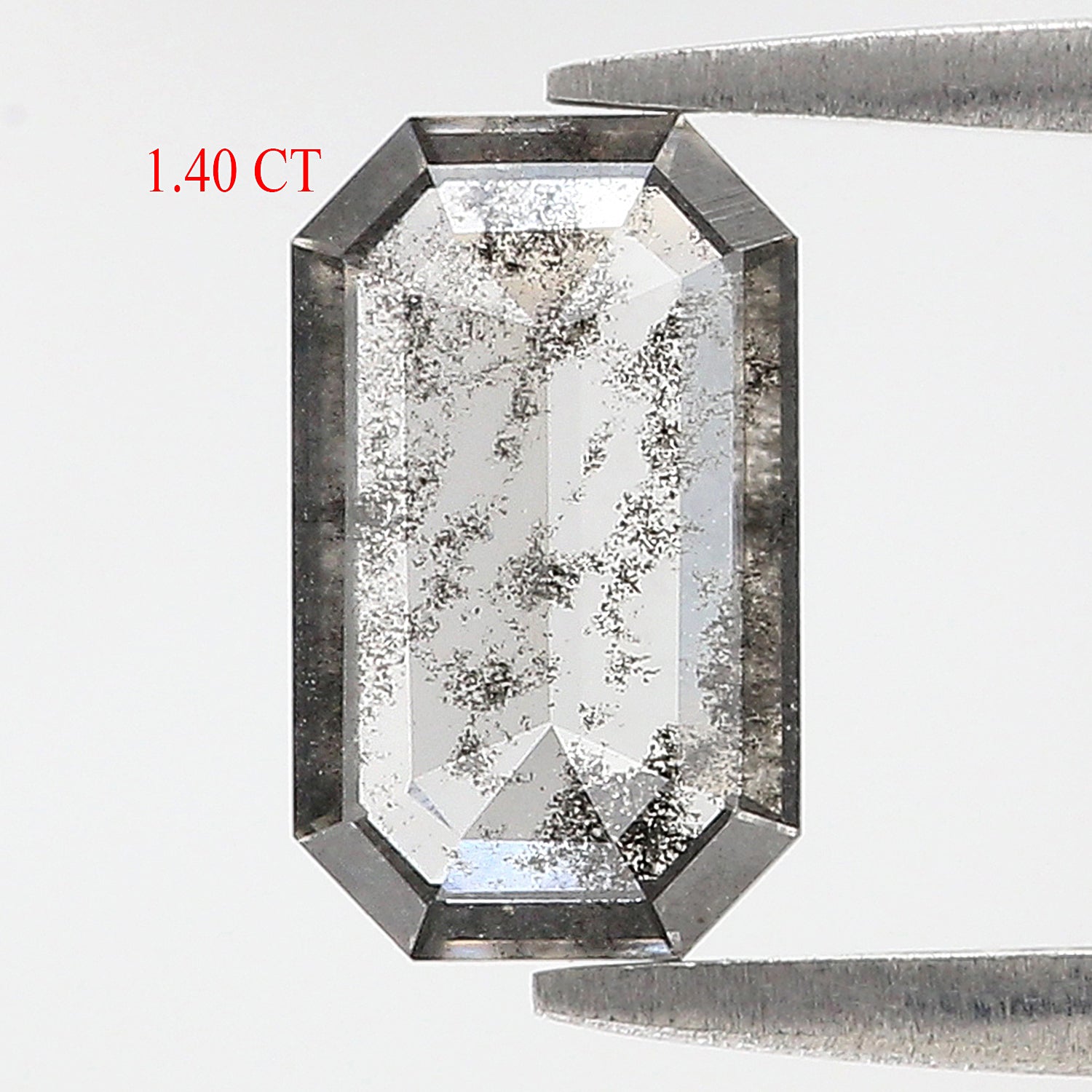 1.40 CT Emerald Rose Cut Salt And Pepper Lab Grown 10.00 MM Loose Diamond CVD Fancy Black Grey Color Lab Created Antique Cut Diamonds KDL3516