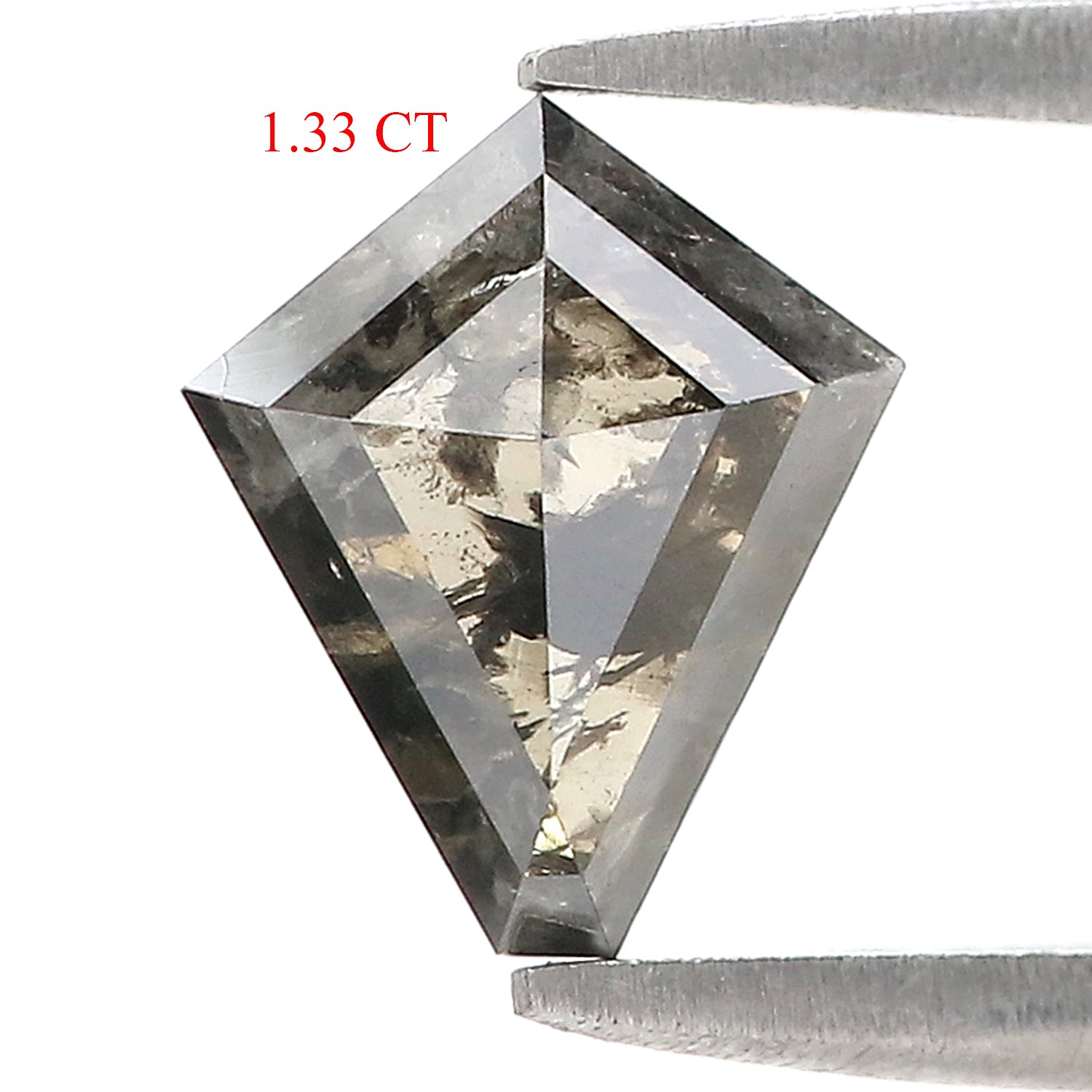 1.33 CT Natural Loose Kite Shape Diamond B 1.33 CT Natural Loose Kite Shape Diamond Salt And Pepper Kite Diamond 9.05 MM Natural Black Grey Color Diamond Kite Rose Cut Diamond L3401