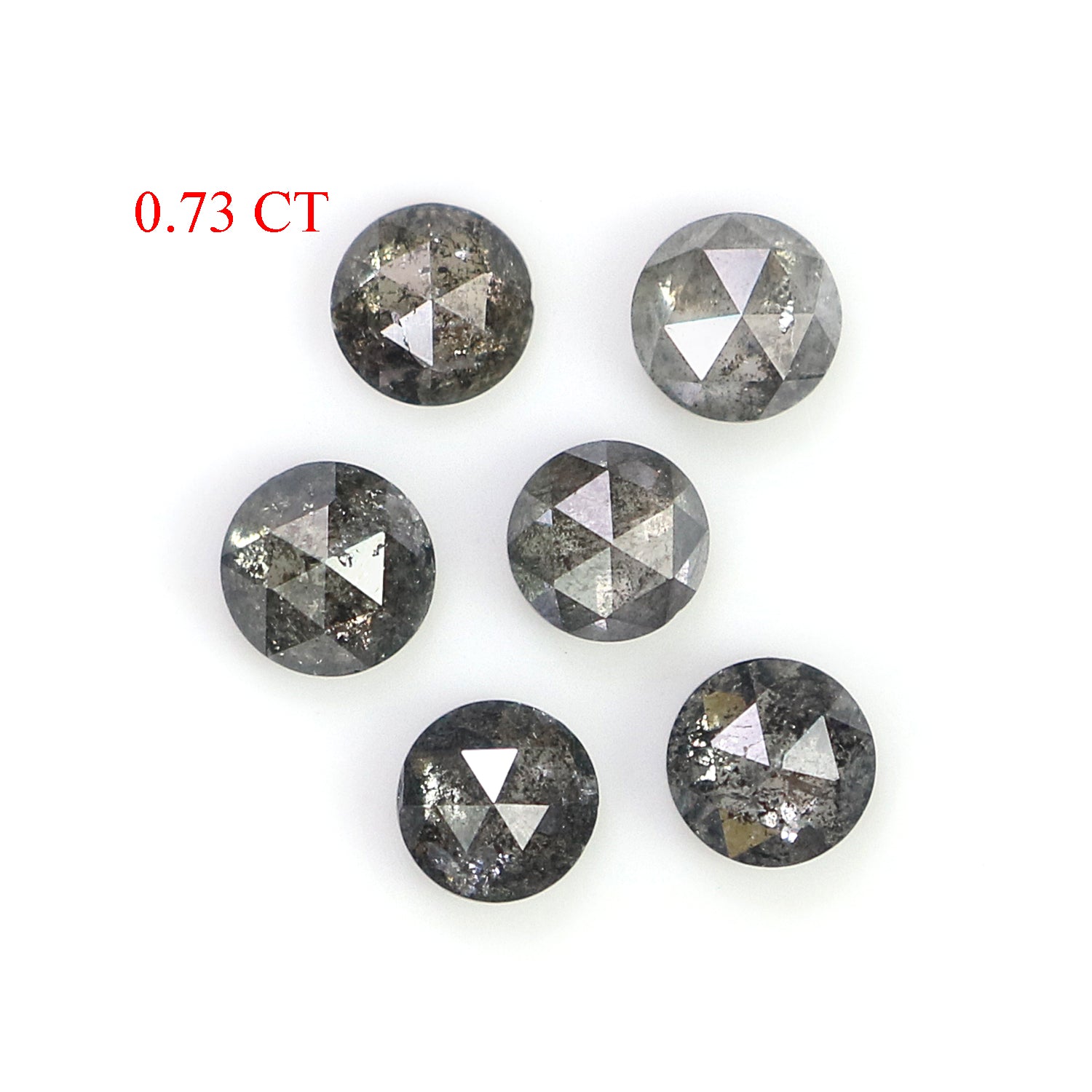 0.73 Ct Natural Loose Round Shape Diamond Salt And Pepper Round Cut Diamond 2.90 MM Natural Black Gray Color Round Rose Cut Diamond N8590