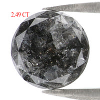 Natural Loose Round Rose Cut Diamond, Salt And Pepper Round Diamond, Natural Loose Diamond, Rose Cut Diamond, 2.49 CT Round Shape KDL202