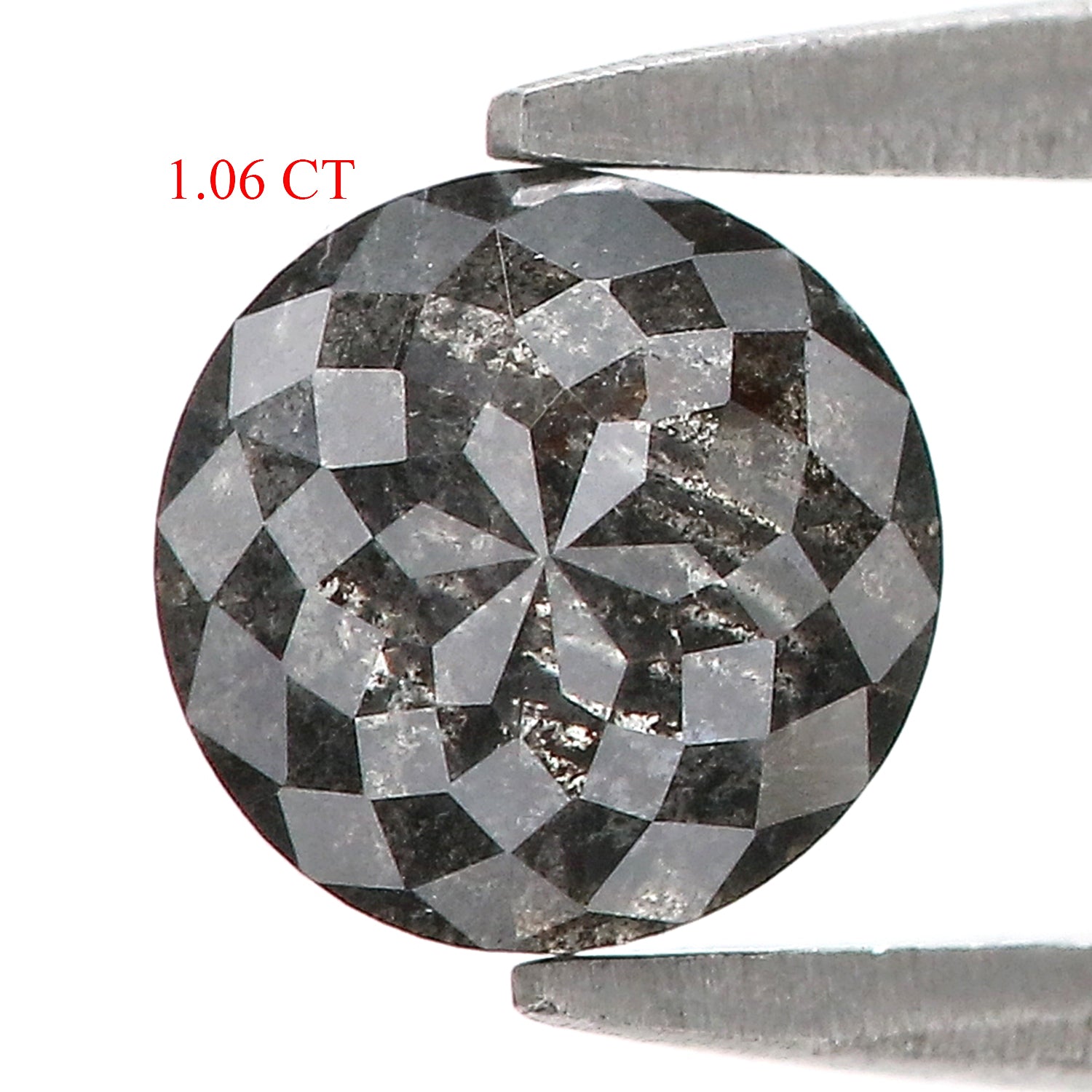 1.06 CT Natural Loose Round Rose Cut Diamond Salt And Pepper Round Diamond 5.75 MM Natural Black Grey Color Diamond Rose Cut Diamond L3390