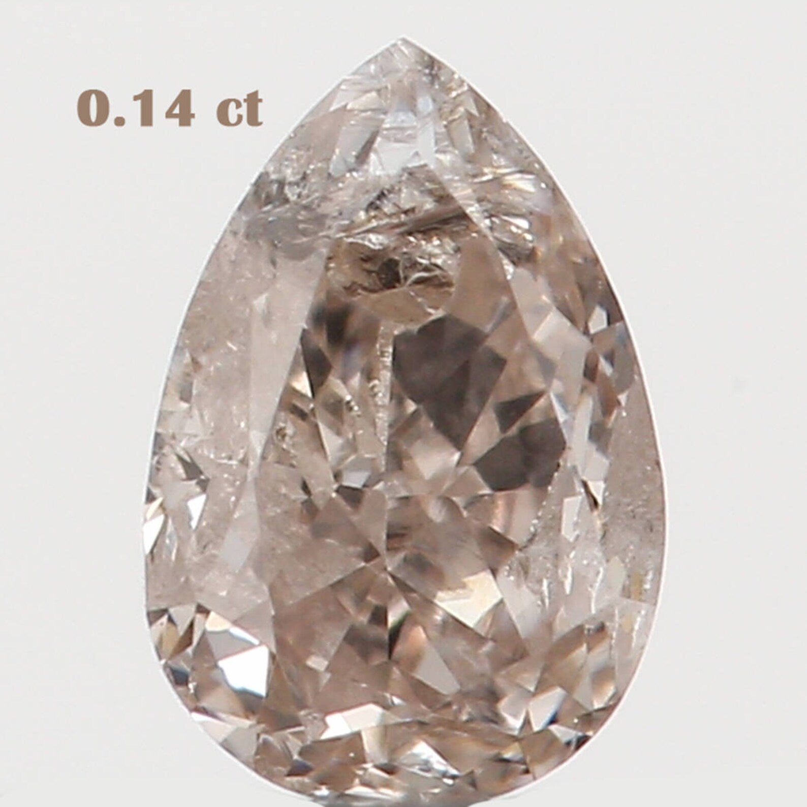 0.14 Ct Natural Loose Pear Shape Diamond Brown Color Pear Cut Diamond 4.00 MM Natural Loose Diamond Brown Pear Brilliant Cut Diamond N7269
