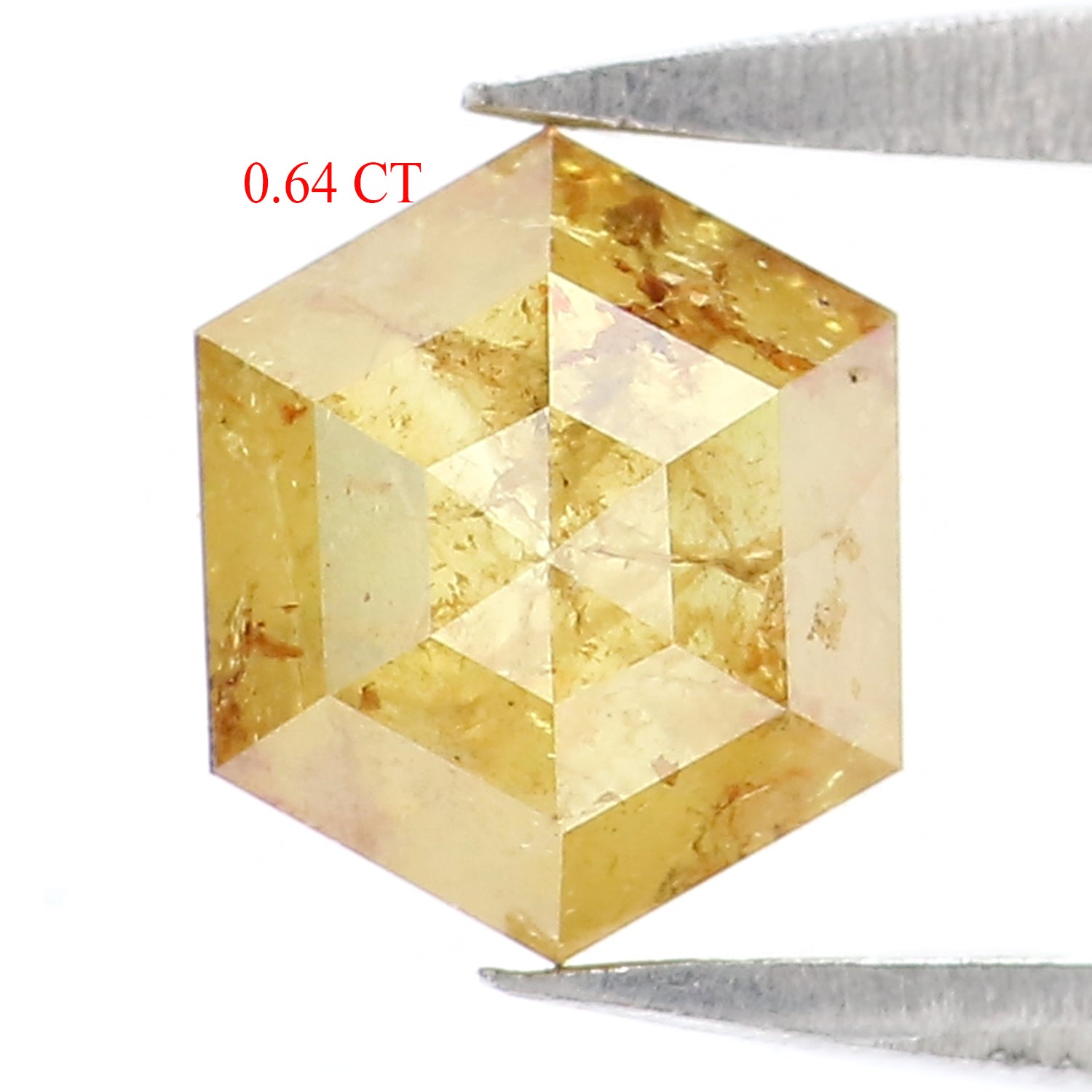 0.64 CT Natural Loose Hexagon Diamond Yellow Color Diamond Natural Loose Diamond 5.50 MM Hexagon Cut Diamond Hexagon Shape Diamond KQ1278