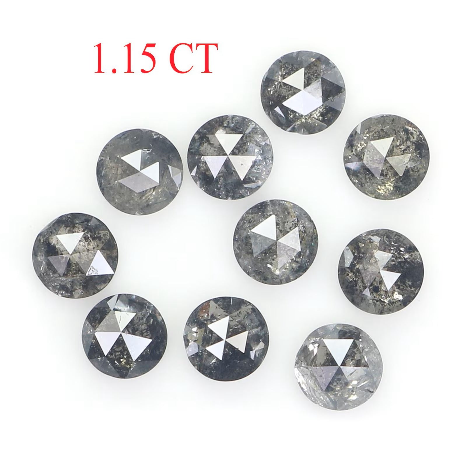 1.15 CT Natural Loose Round Shape Diamond Salt And Pepper Round Diamond 3.00 MM Natural Loose Black Grey Color Round Rose Cut Diamond NQ2353
