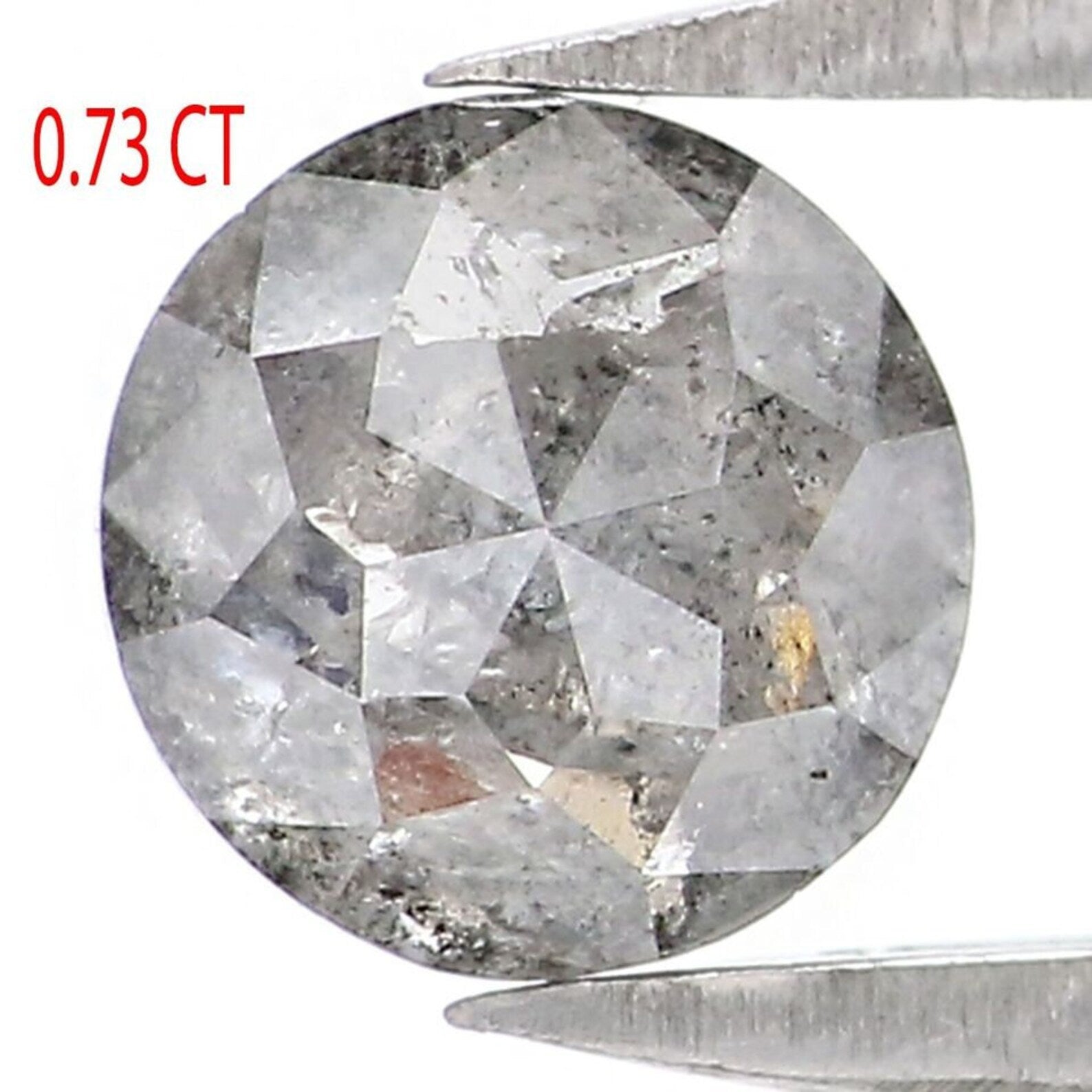 0.73 CT Natural Loose Round Rose Cut Salt And Pepper Diamond 5.40 MM Natural Black Grey Color Diamond Round Rose Cut Shape Diamond NQ2074