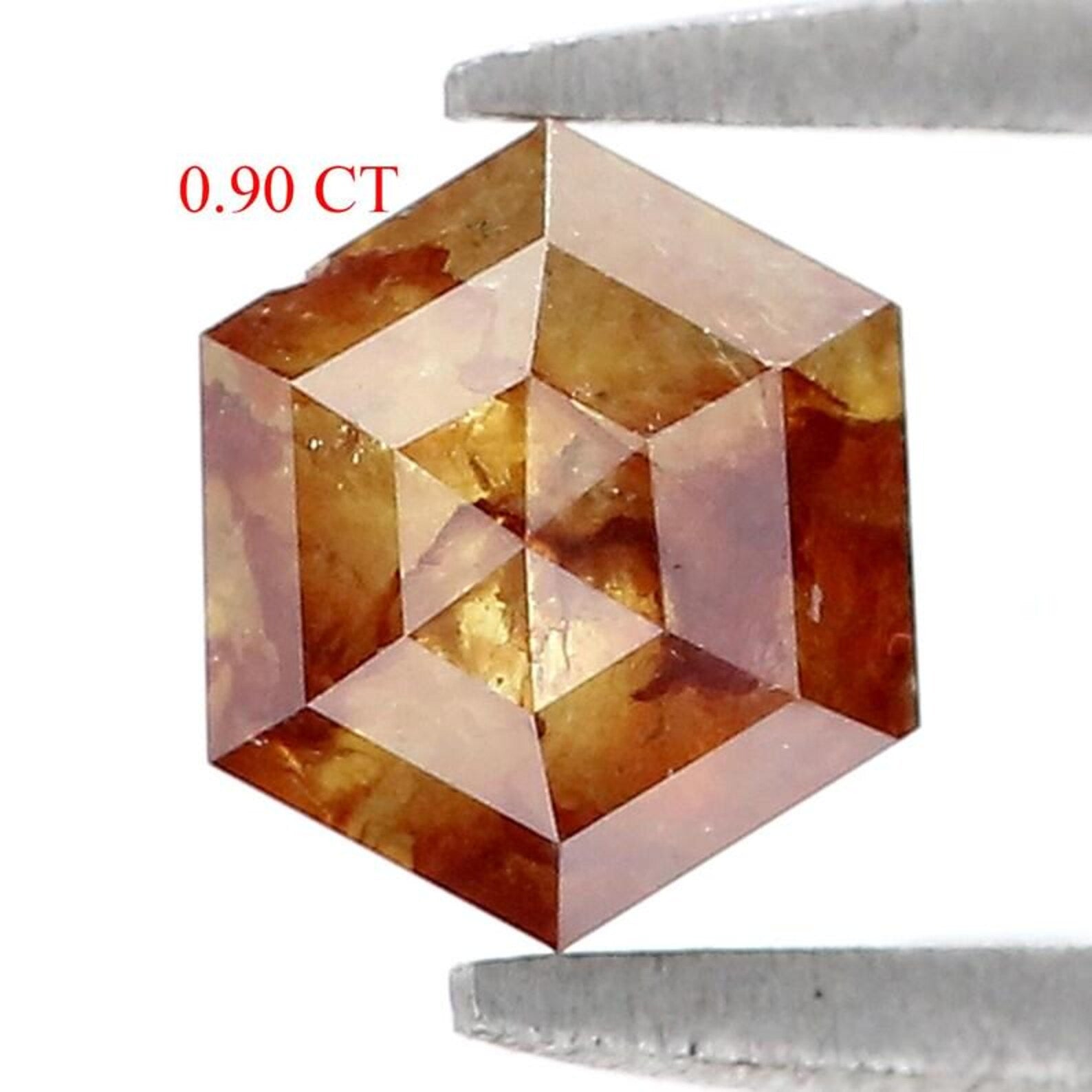 0.90 CT Natural Loose Hexagon Shape Diamond Yellow Color Hexagon Diamond 5.80 MM Natural Loose Brown Color Hexagon Rose Cut Diamond NQ7827