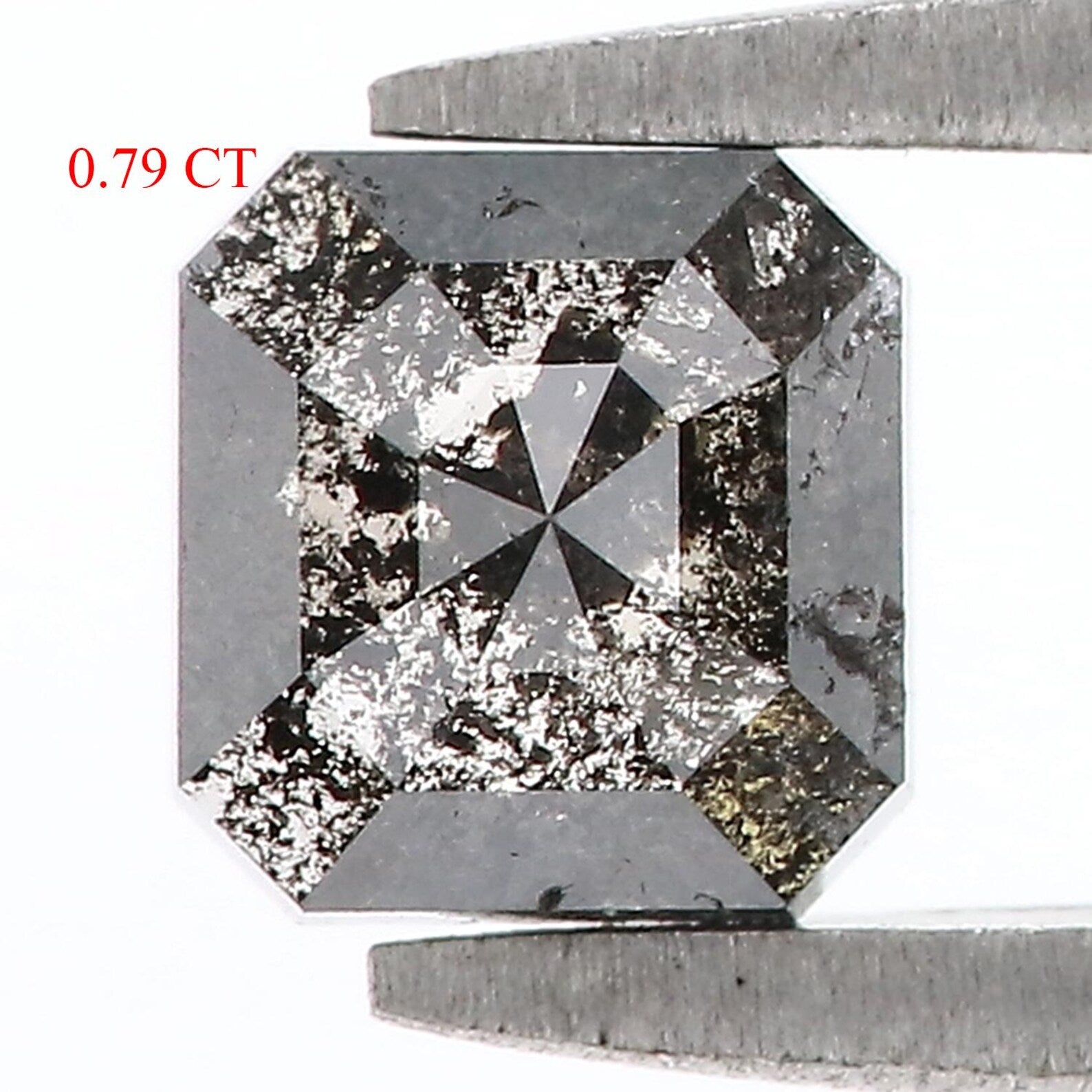 0.79 Ct Natural Loose Emerald Diamond Grey Color Emerald Diamond 5.40 MM Natural Loose Diamond Salt And Pepper Emerald Cut Diamond QN8508