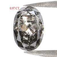 Natural Loose Oval Diamond, Salt And Pepper Oval Diamond, Natural Loose Diamond, Oval Rose Cut Diamond, 0.97 CT Oval Shape Diamond KDL9588