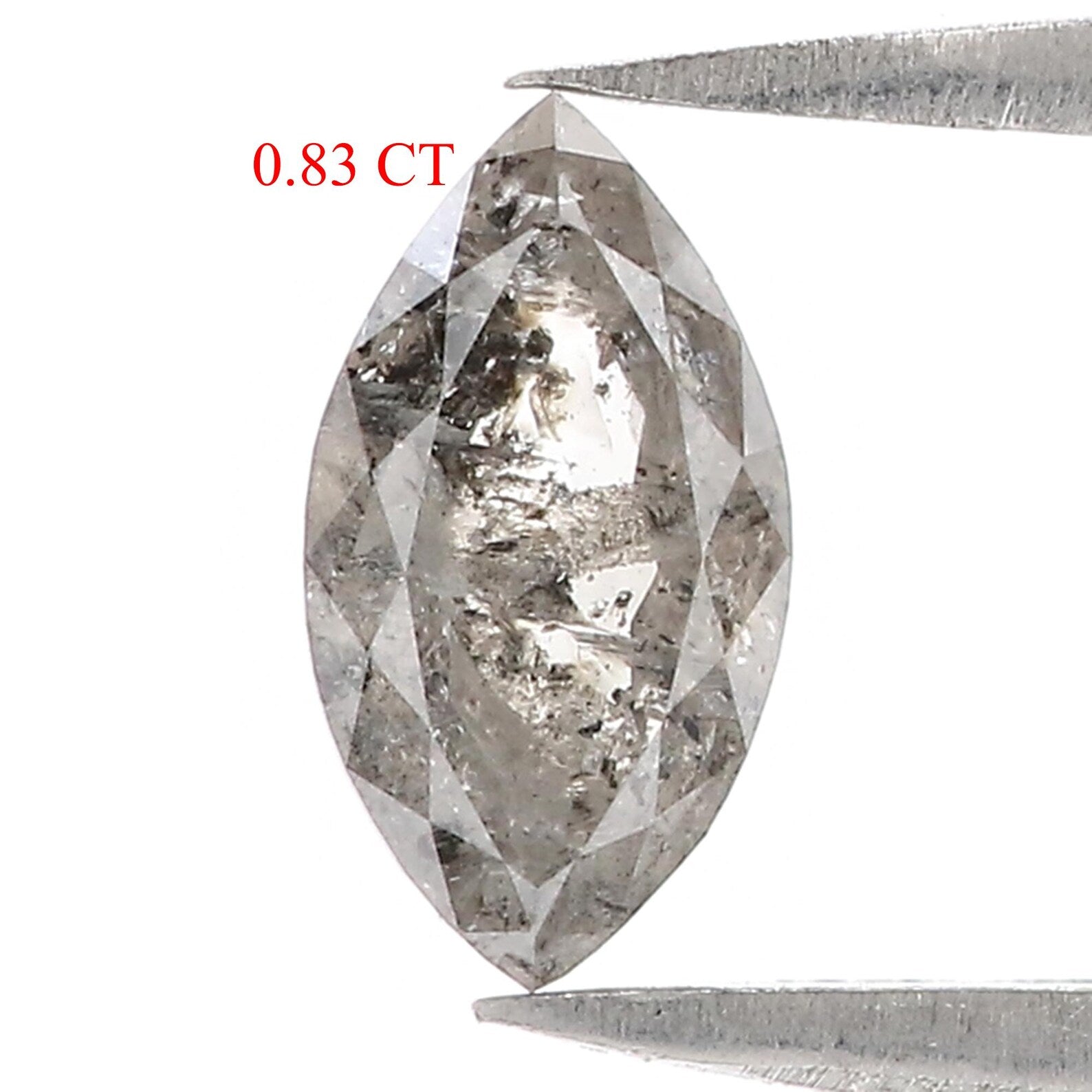 0.83 CT Natural Loose Marquise Diamond Salt And Pepper Marquise Diamond 8.50 MM Natural Black Grey Color Marquise Rose Cut Diamond QN9798