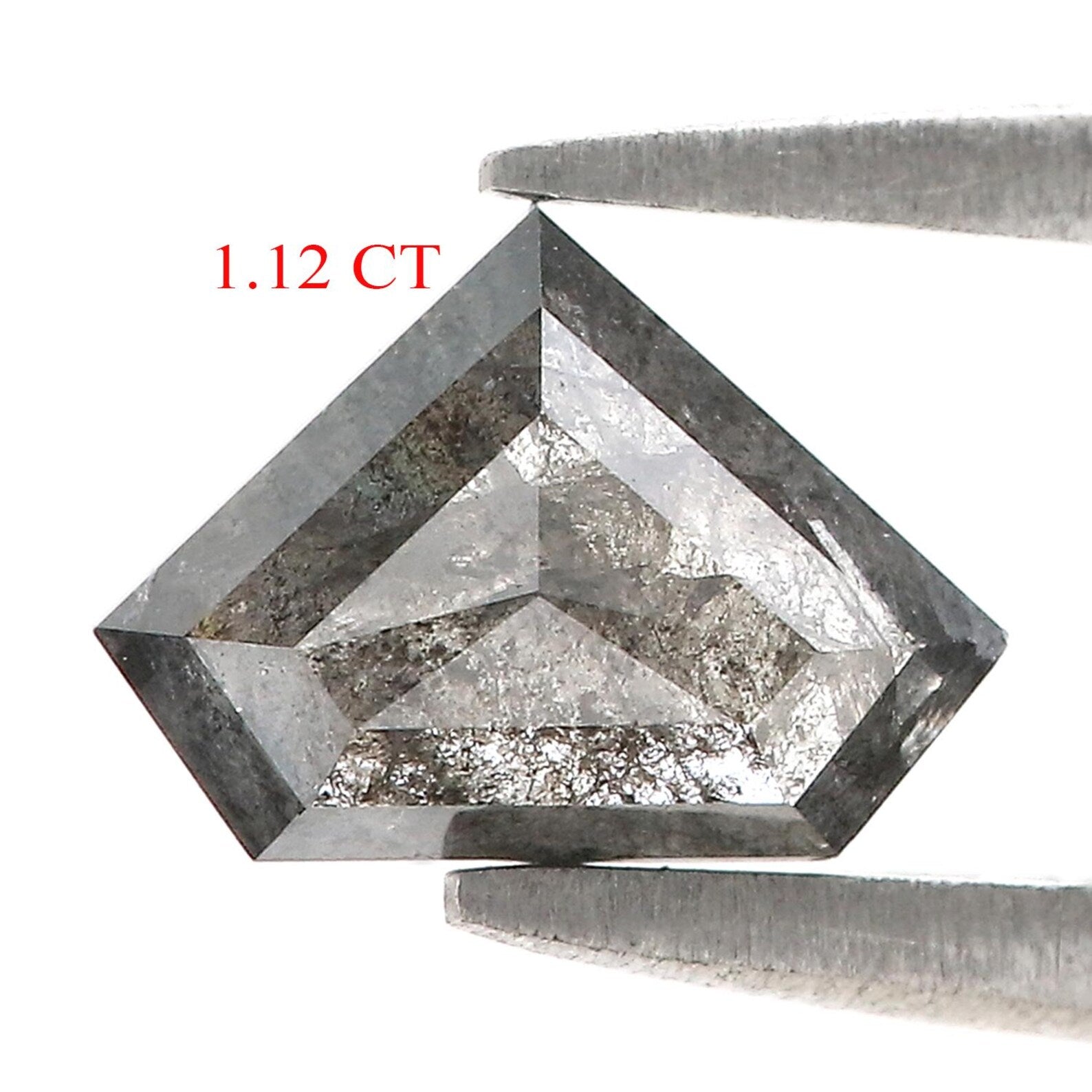 1.12 CT Natural Loose Shield Shape Diamond Salt And Pepper Shield Cut Diamond 6.05 MM Natural Diamond Shield Rose Cut Diamond QN1274