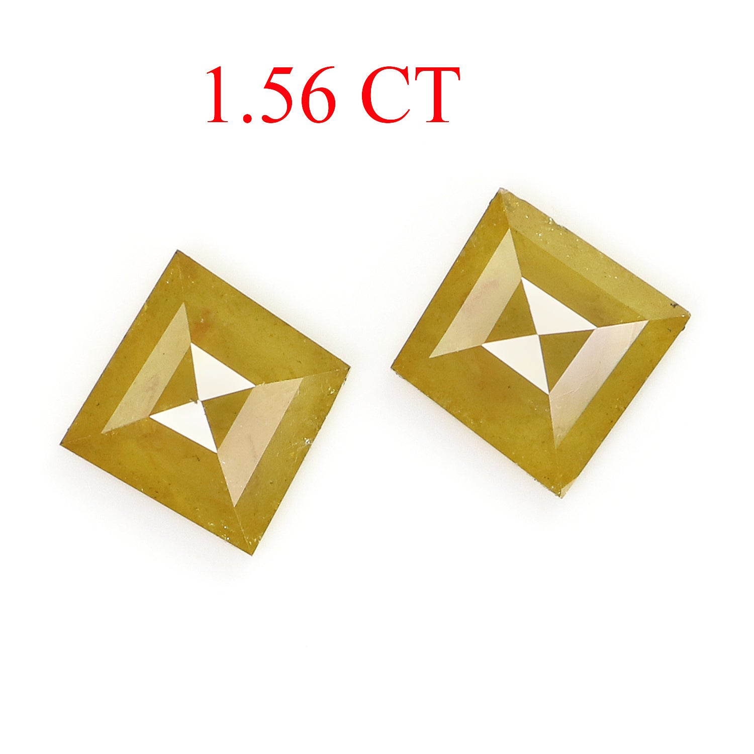 1.56 CT Natural Loose Kite Cut Pair Diamond Yellow Color Kite Shape Diamond 7.85 MM Natural Loose Yellow Color Kite Rose Cut Diamond L8102