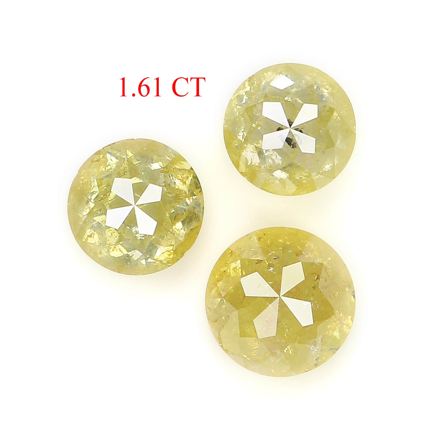 1.61 CT Natural Loose Round Rose Cut Diamond Yellow Color Round Shape Diamond 4.30 MM Natural Yellow Color Round Rose Cut Diamond LQ1882