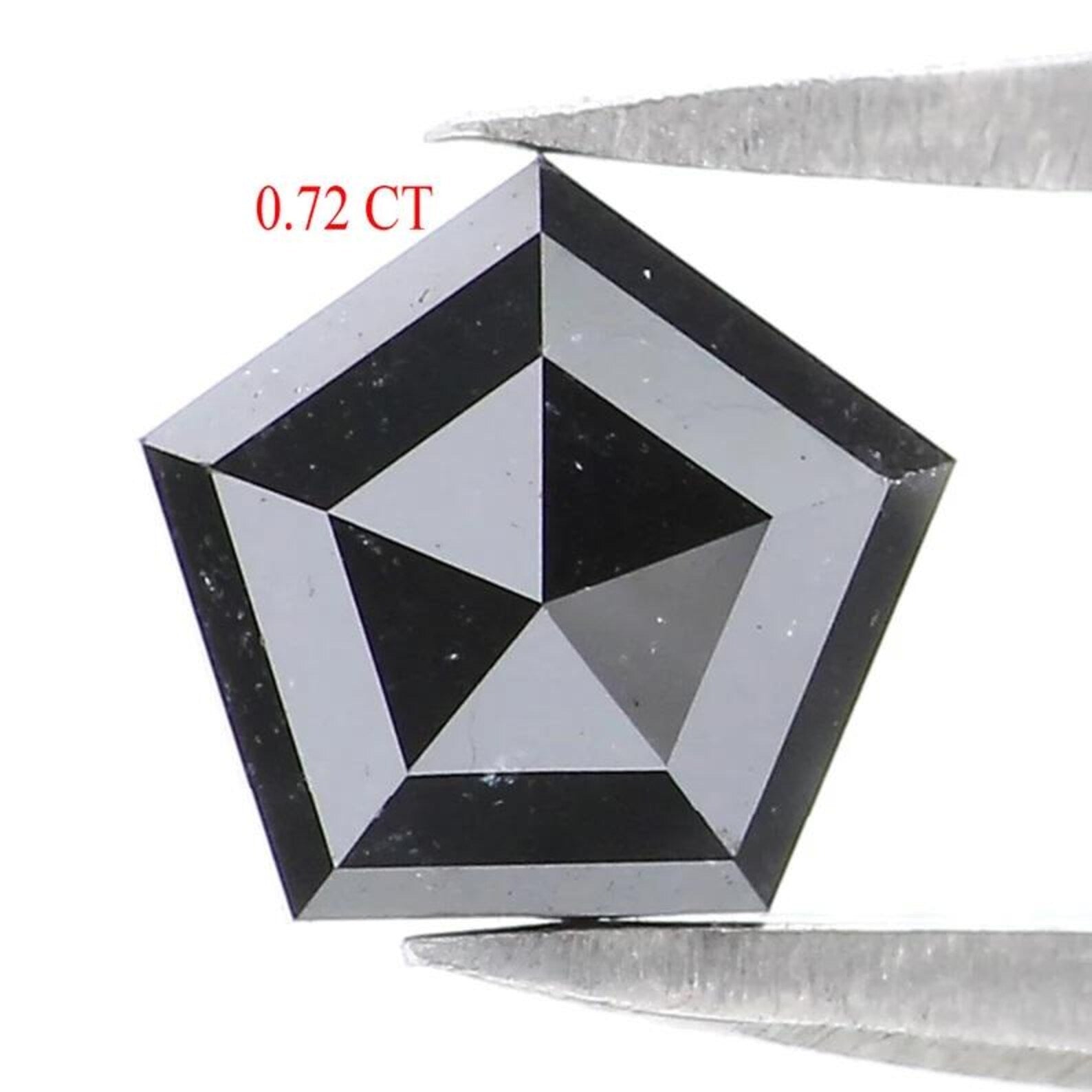 0.72 CT Natural Loose Pentagon Shape Diamond Black Color Pentagon Diamond 5.80 MM Natural Loose Black Color Pentagon Rose Cut Diamond NQ667