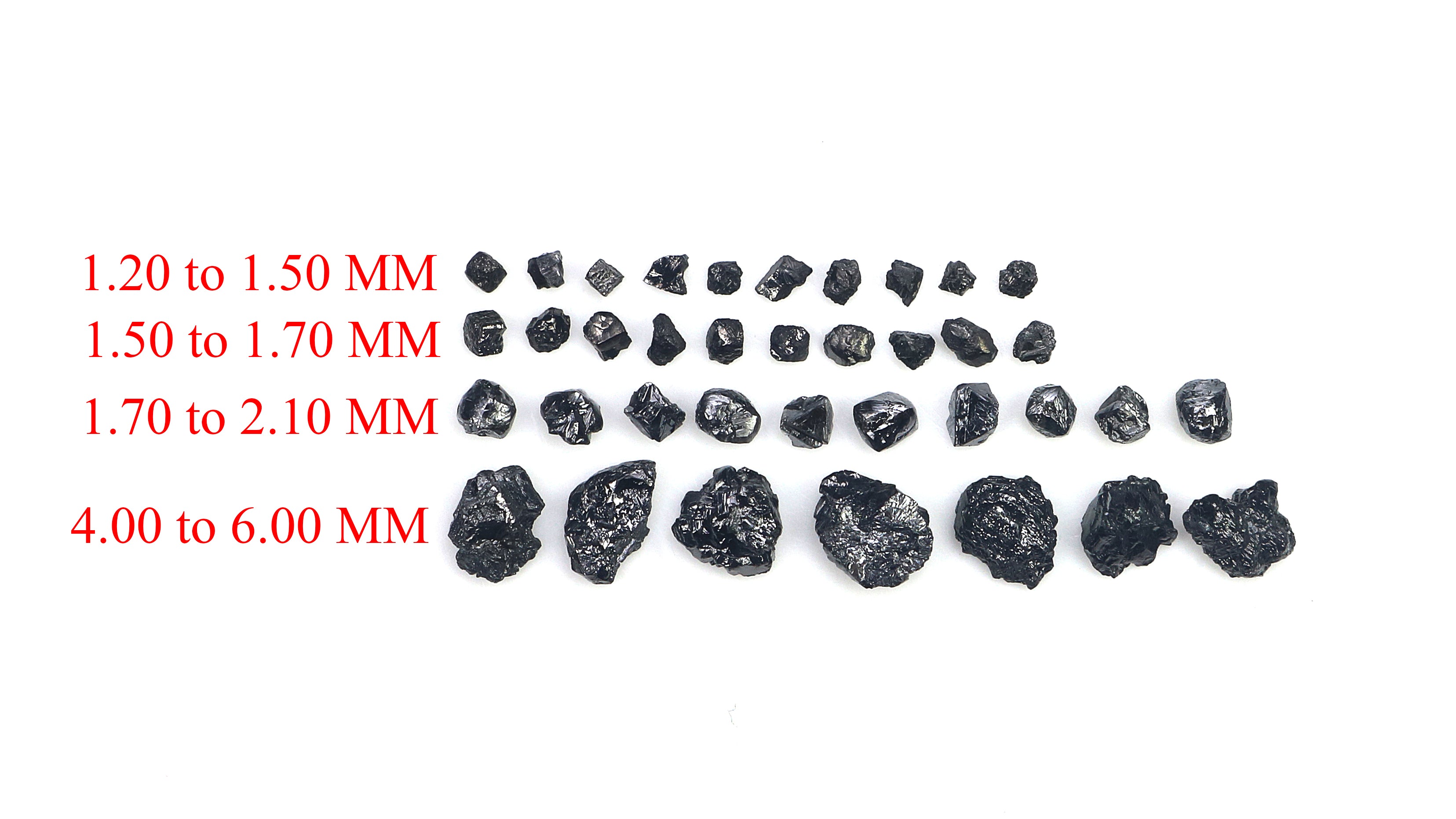 Natural Loose Rough Uncut Diamond Black Color Raw Uncut Diamond 1.20 to 6.00 MM 10.00 Ct Lot Rough Black Color Irregular Cut Diamond Q89