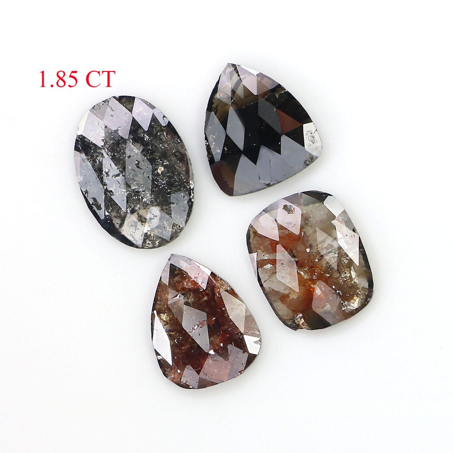 1.85 Ct Natural Loose Mix Shape Diamond Mix Color Diamond 8.40 MM Natural Loose Diamond Black Brown Color Mix Shape Rose Cut Diamond NQ2542