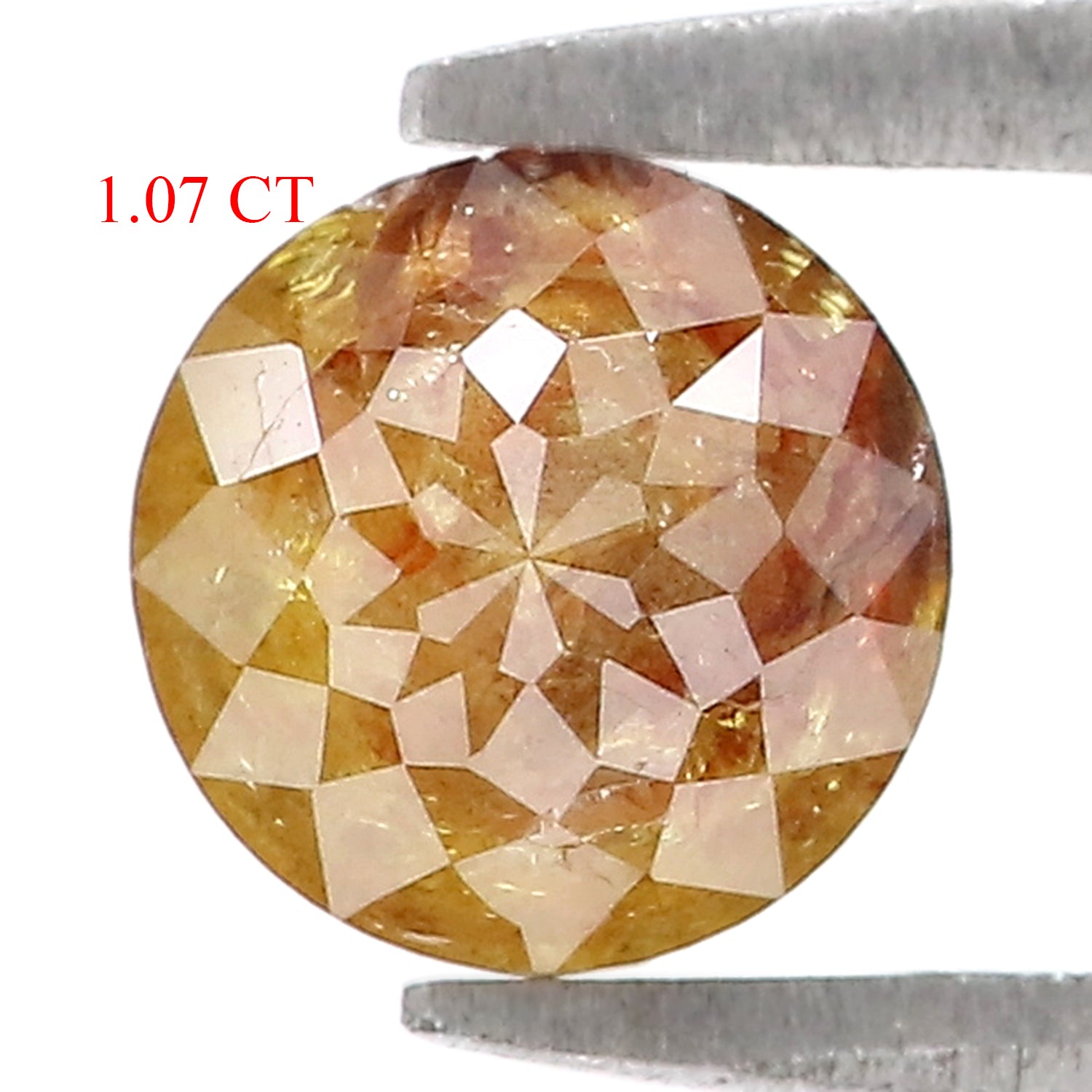 1.07 CT Natural Loose Round Rose Cut Diamond Brown Color Round Shape Diamond 5.80 MM Natural Yellow Color Round Rose Cut Diamond LQ9962