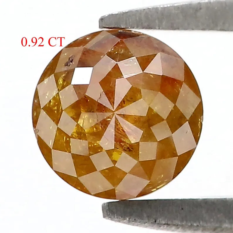 0.92 CT Natural Loose Rose Cut Diamond Dark Yellow Color Round Shape Diamond 5.70 MM Natural Loose Diamond Round Rose Cut Diamond NQ7112