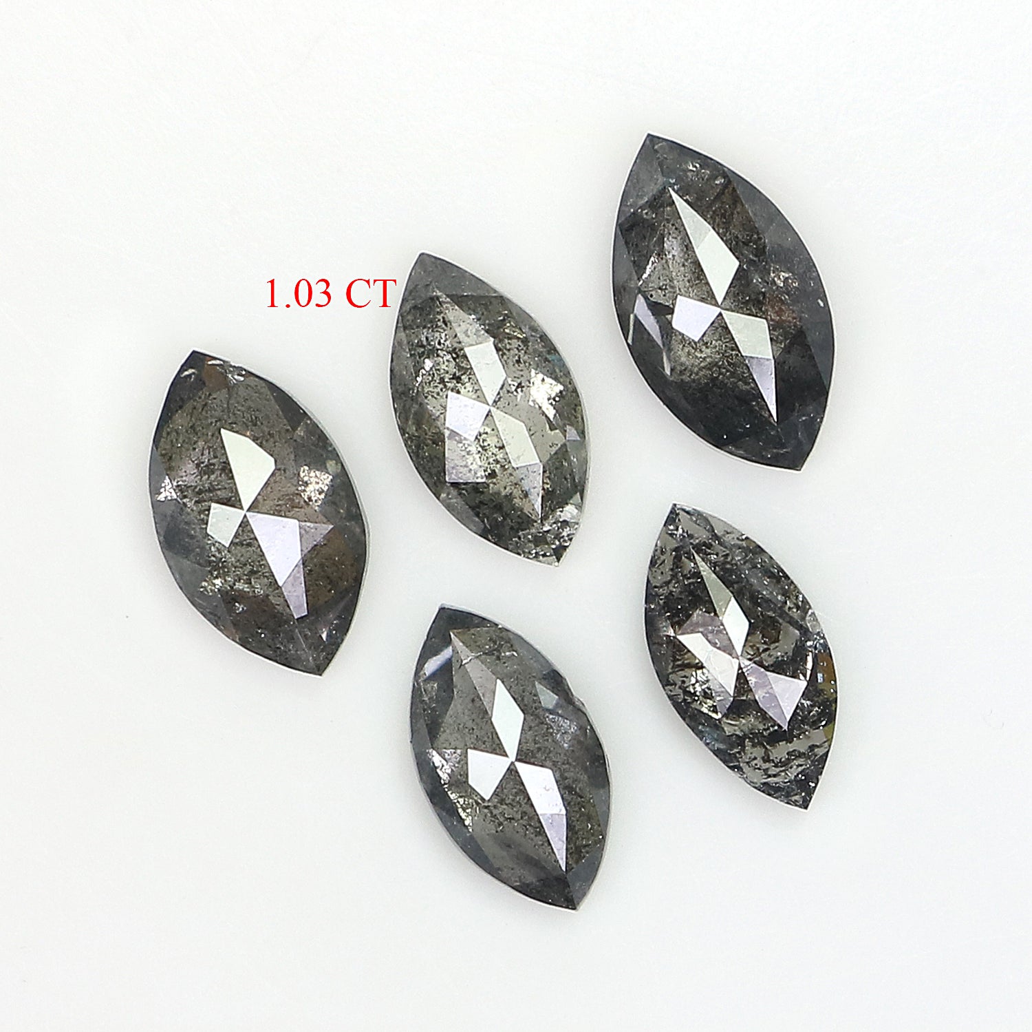 1.03 CT Natural Loose Marquise Shape Diamond Salt And Pepper Marquise Cut Diamond 5.80 MM Black Grey Color Marquise Rose Cut Diamond QL2665