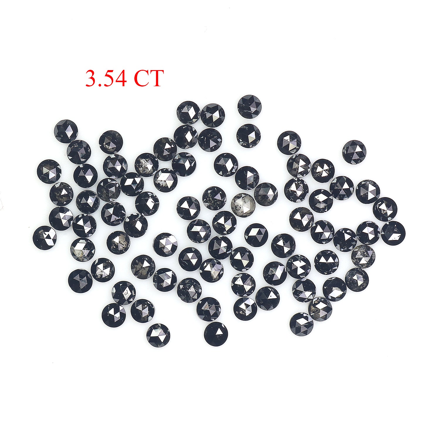 3.54 CT Natural Loose Round Rose Cut Diamond Black Color Round Shape Diamond 2.20 MM Natural Loose Black Color Round Rose Cut Diamond LQ1771
