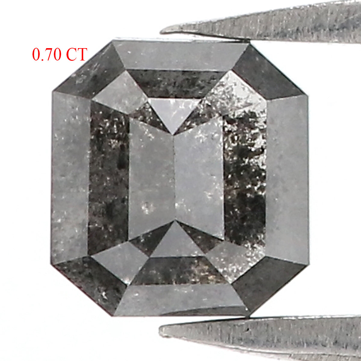 0.70 CT Natural Loose Emerald Shape Diamond Salt And Pepper Emerald Cut Diamond 5.50 MM Natural Black Grey Emerald Rose Cut Diamond QL3129