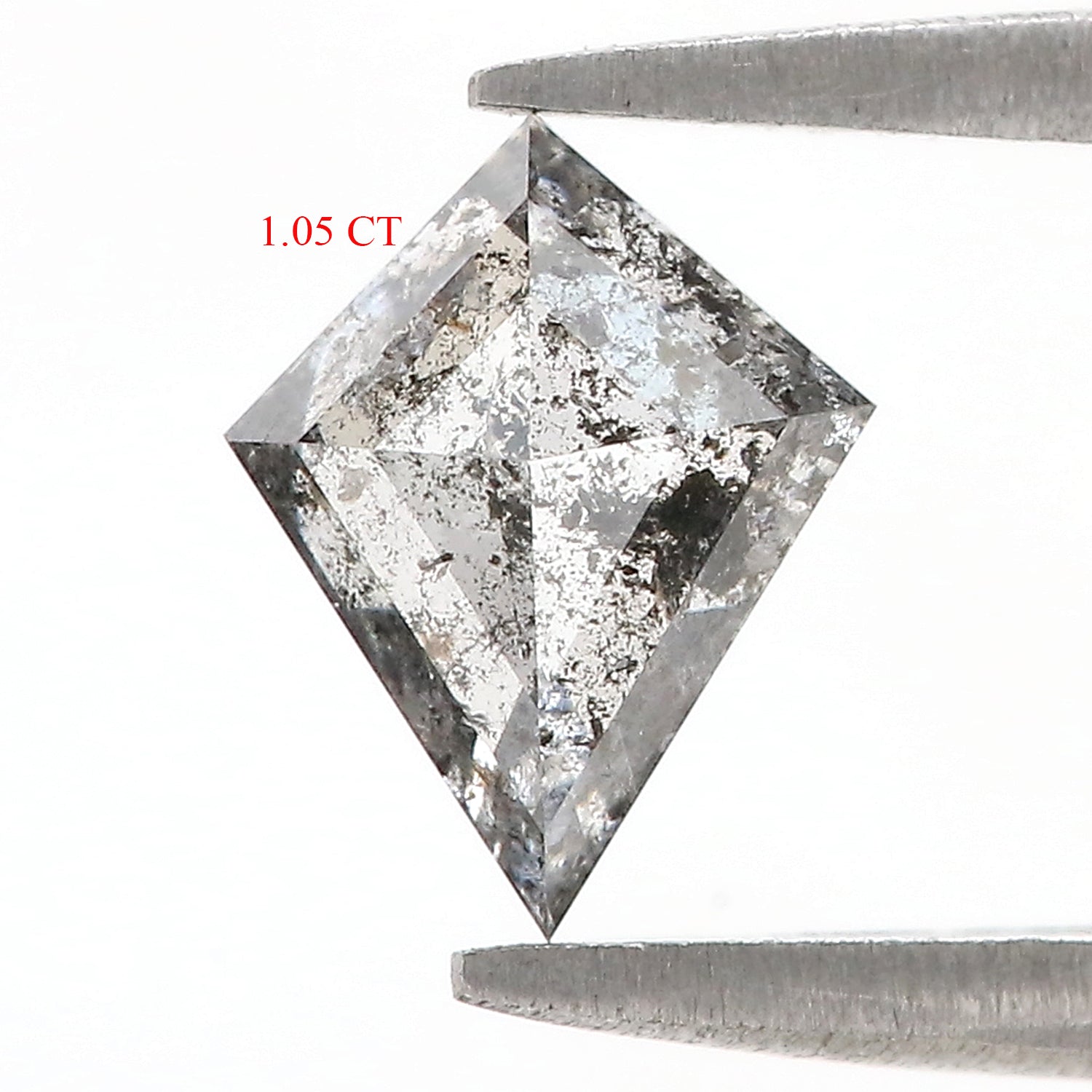 1.05 CT Natural Loose Kite Cut Diamond Salt And Pepper Diamond 8.55 MM Natural Loose Diamond Black Grey Color Kite Rose Cut Diamond LQ3325