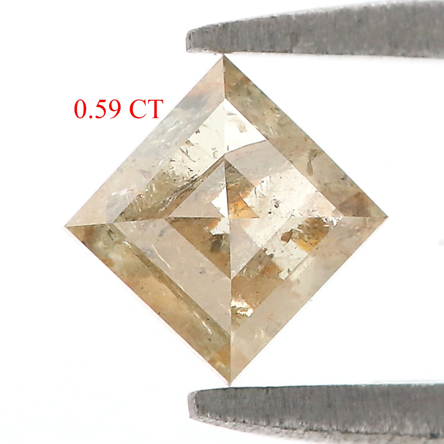 0.59 Ct Natural Loose Kite Shape Diamond Yellow Grey Color Kite Diamond 6.30 MM Natural Yellow Grey Diamond Kite Rose Cut Diamond QL9235