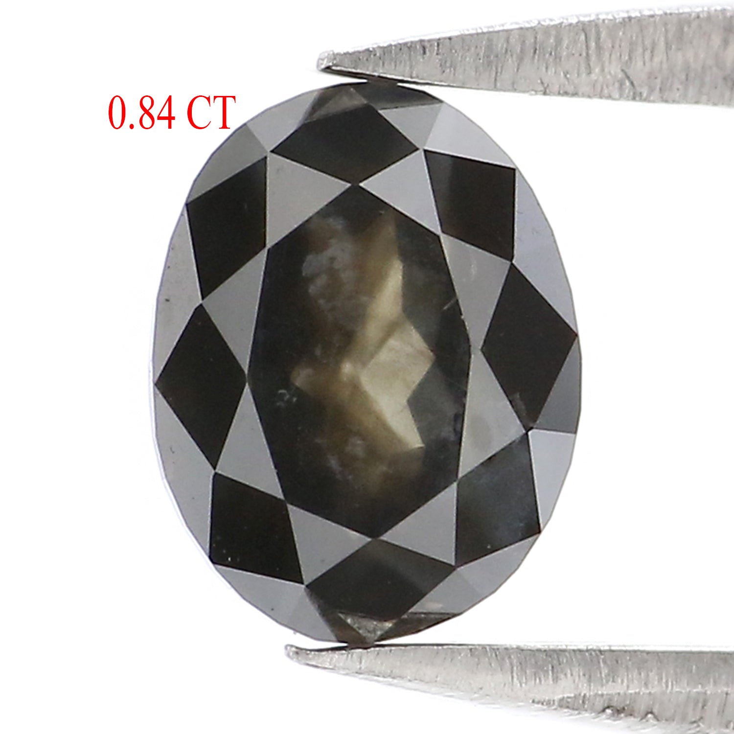 0.84 CT Natural Loose Oval Shape Diamond Black Color Oval Shape Diamond 6.30 MM Natural Loose Black Color Oval Rose Cut Diamond QL8355