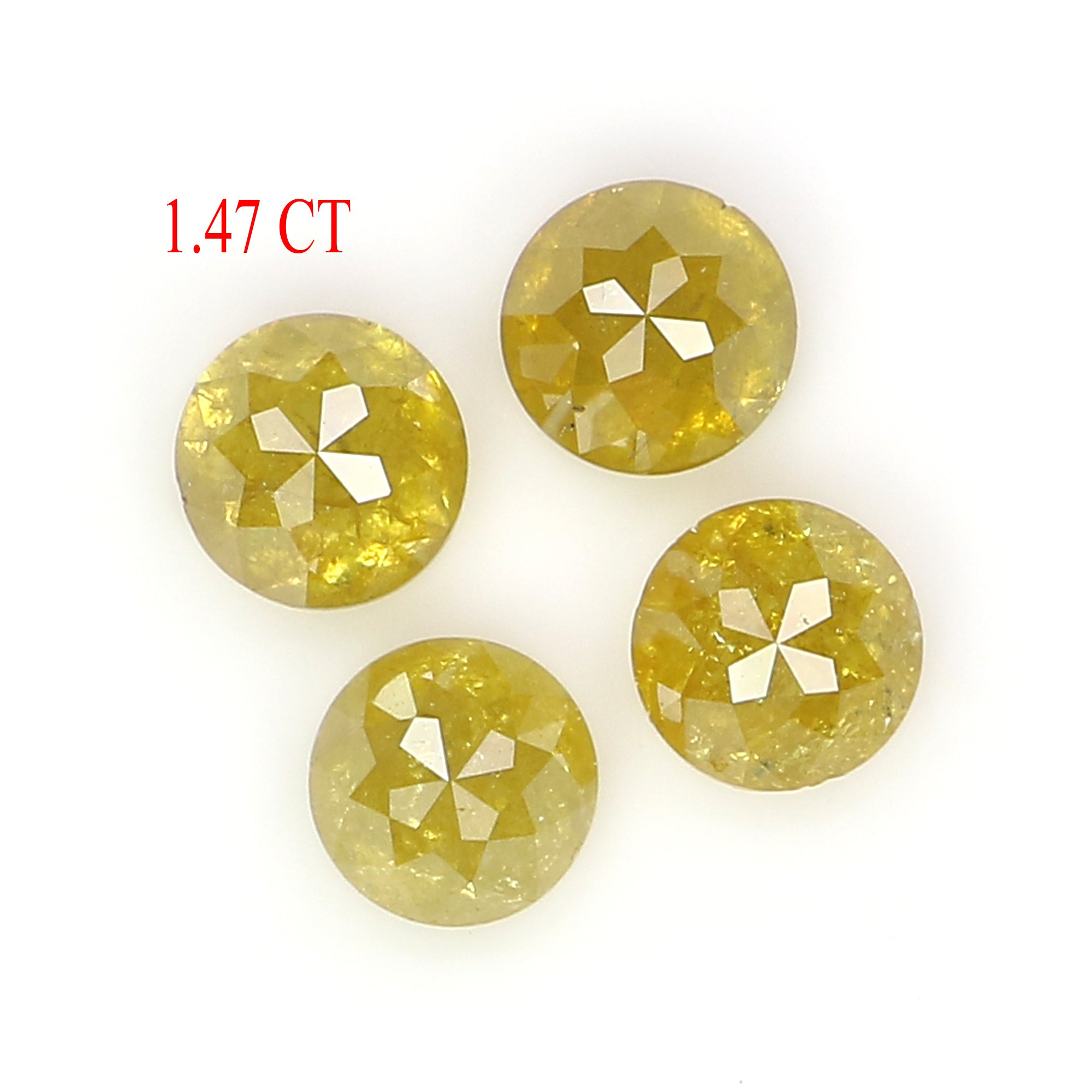 1.47 CT Natural Loose Round Rose Cut Diamond Yellow Color Round Shape Diamond 4.00 MM Natural Yellow Color Round Rose Cut Diamond LQ2927